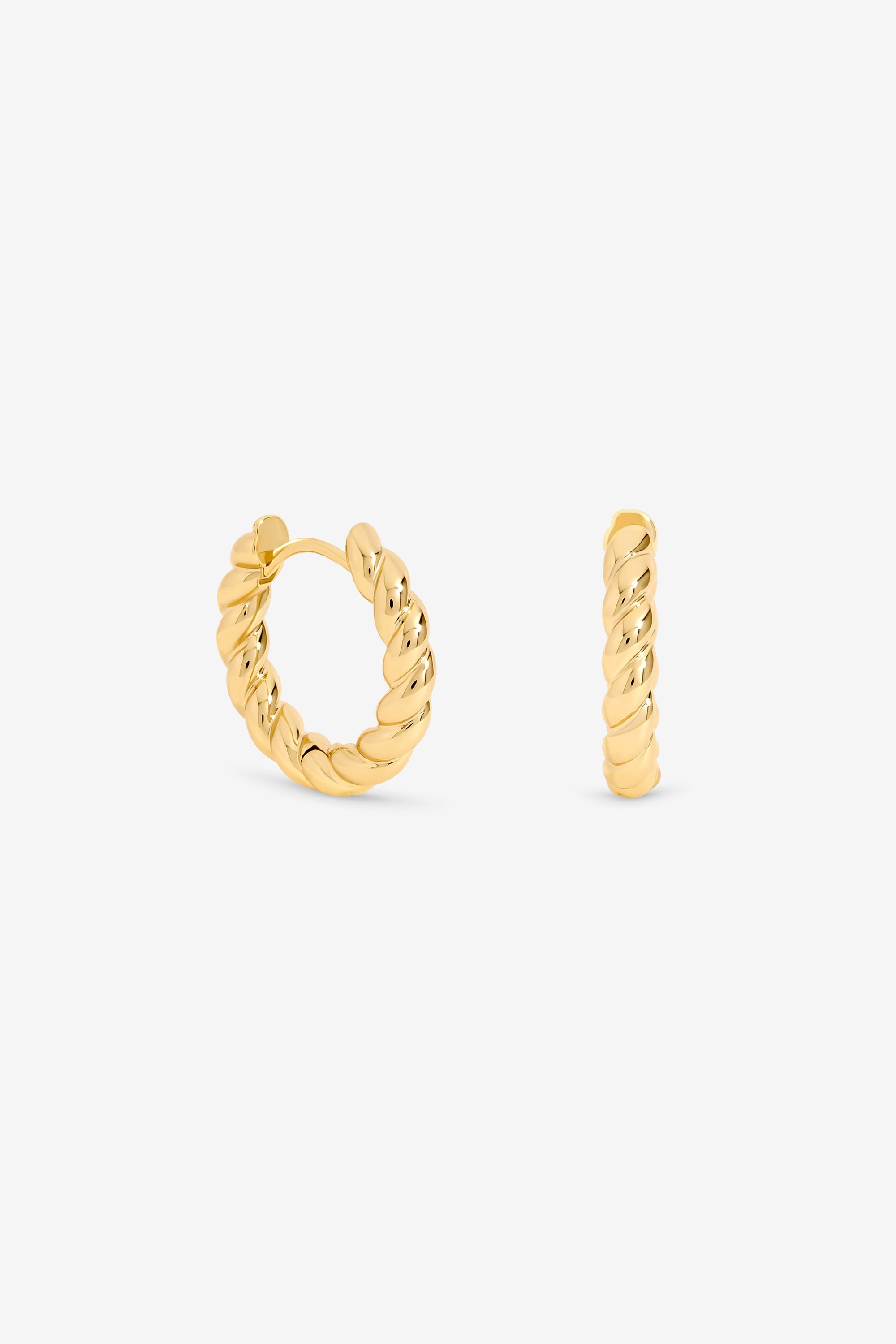 Jon Richard Gold Plated Twist Hoop Earrings image 1