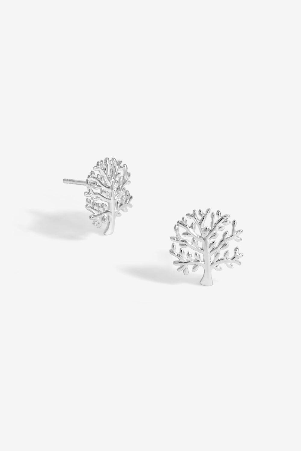 Simply Silver Sterling Silver 925 Polished Meaningful Tree Stud Earrings image 1