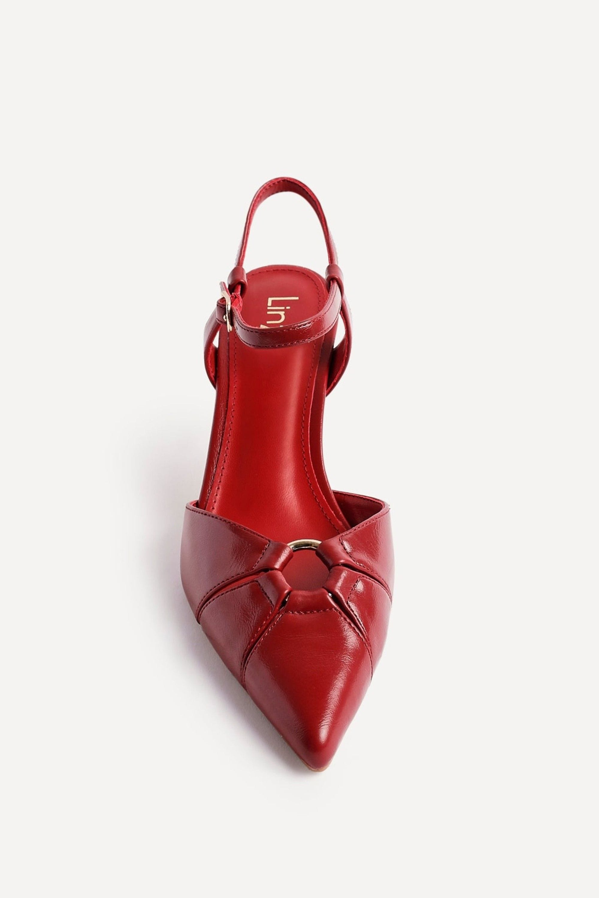 Linzi Pivot Red Faux Leather Stiletto Court Heel image 4