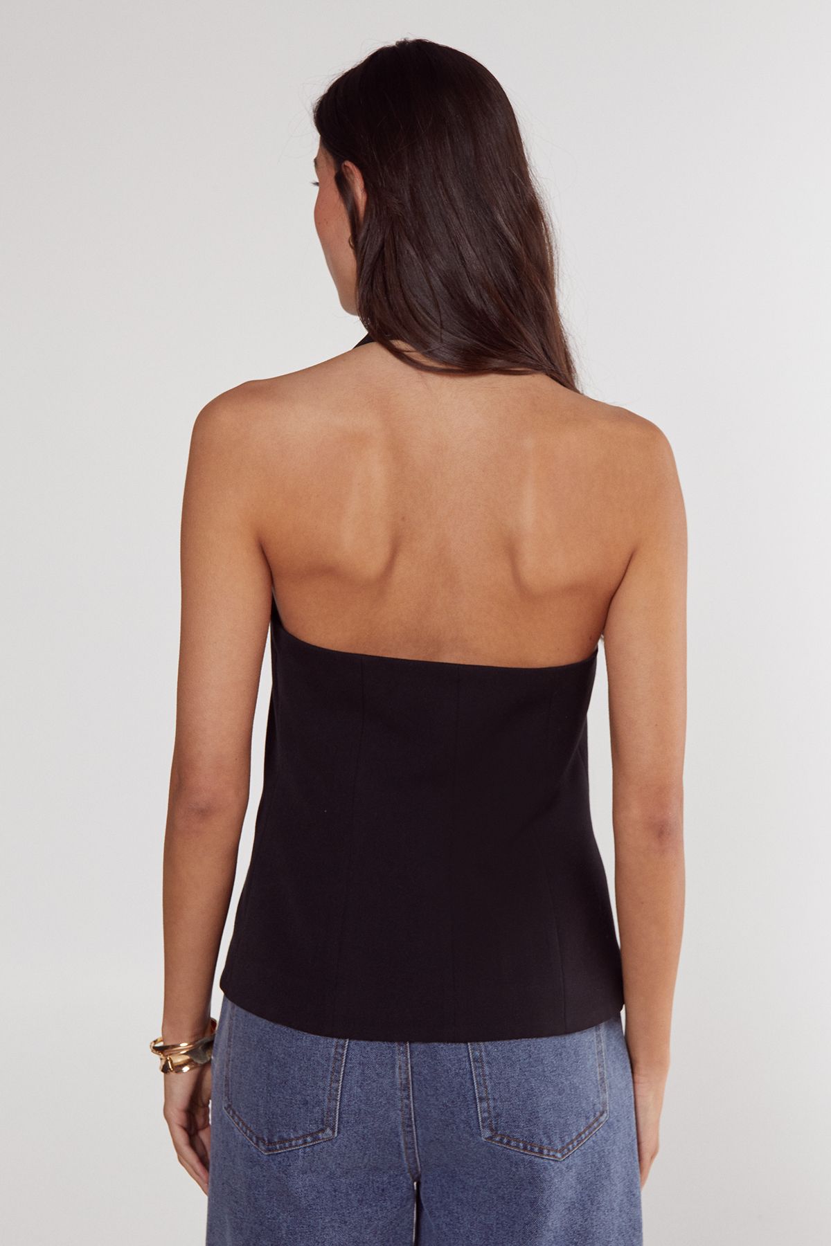 NastyGal Essentials Tailored Button Front Vest Black image 3