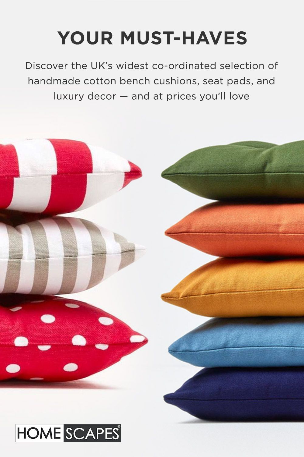 Homescapes Garden Bench Cushion Luxury 3 Seater Cotton Indoor Outdoor Pad, 143 x 48cm image 8