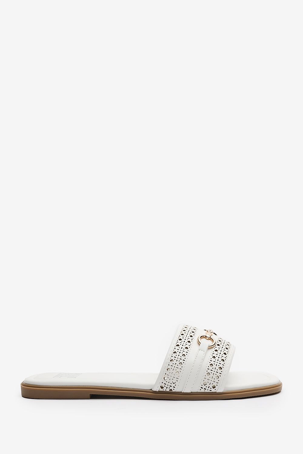 Where's That From 'Natalie' Sliders With Geometric Strap And Metal Detail image 2