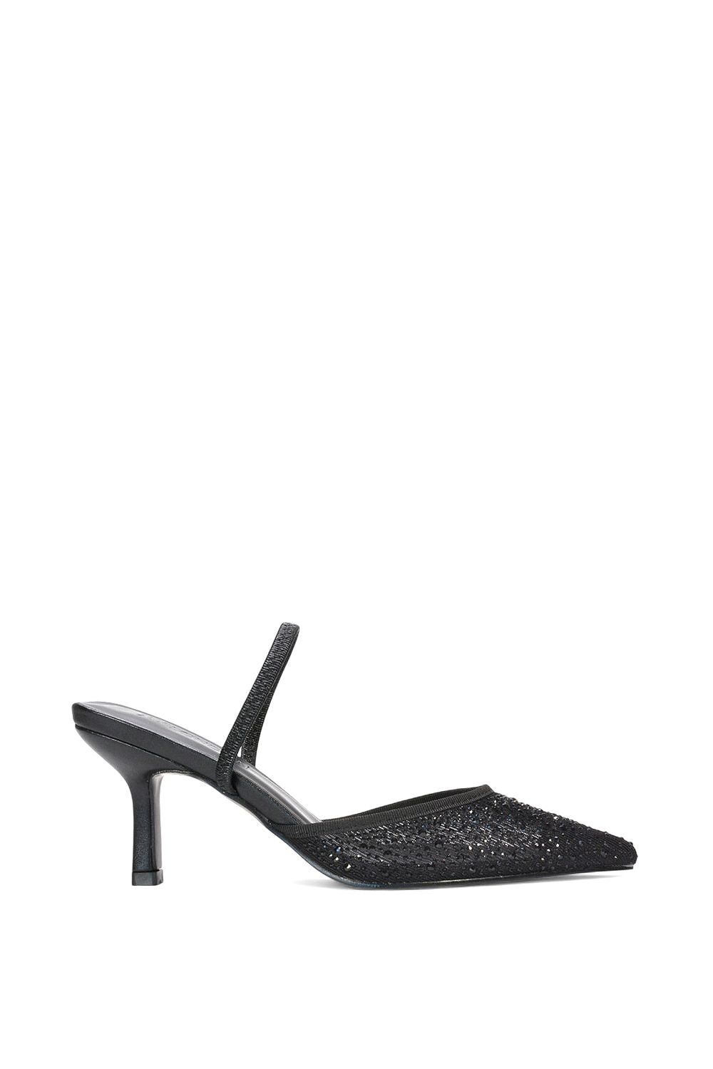 XY London 'Chase' Stiletto Heel Court Shoes With Mesh and  Rhinestones image 1