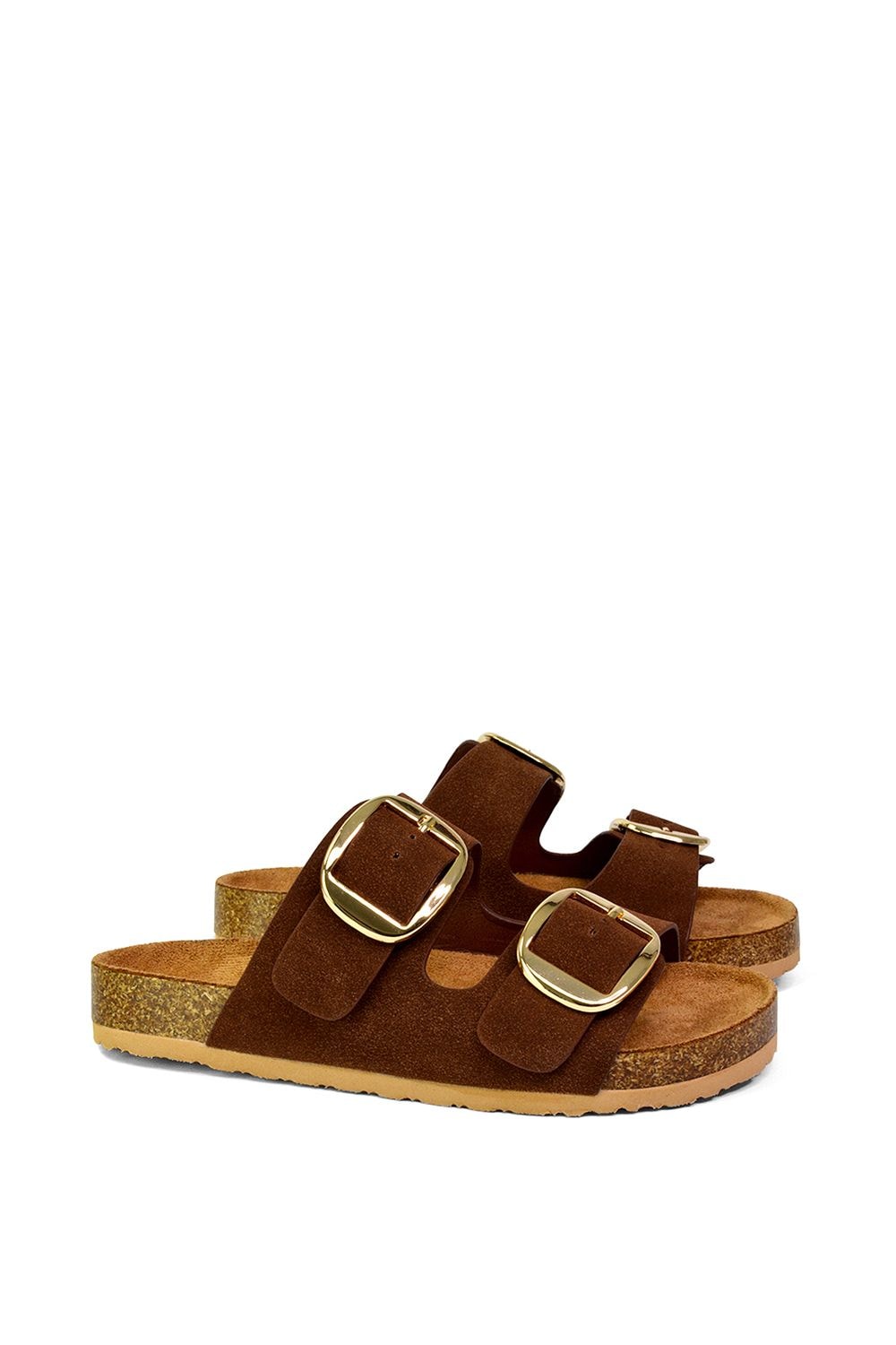 XY London 'Dolly' Slip On Slider Double Buckle Flat Sandals image 2
