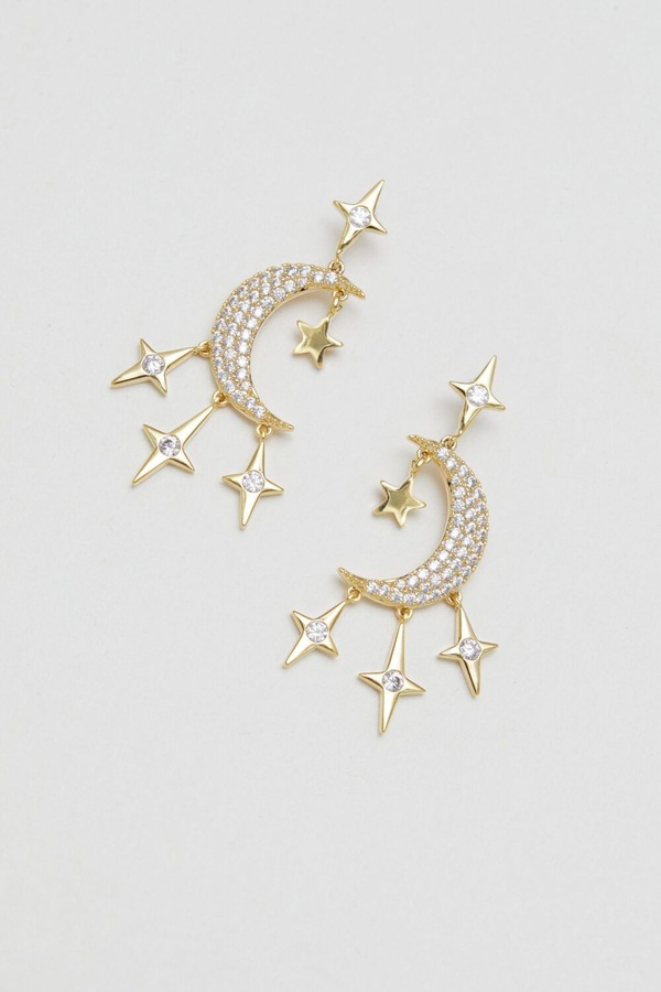 Jon Richard Gold Plated Cubic Zirconia Celestial Earrings