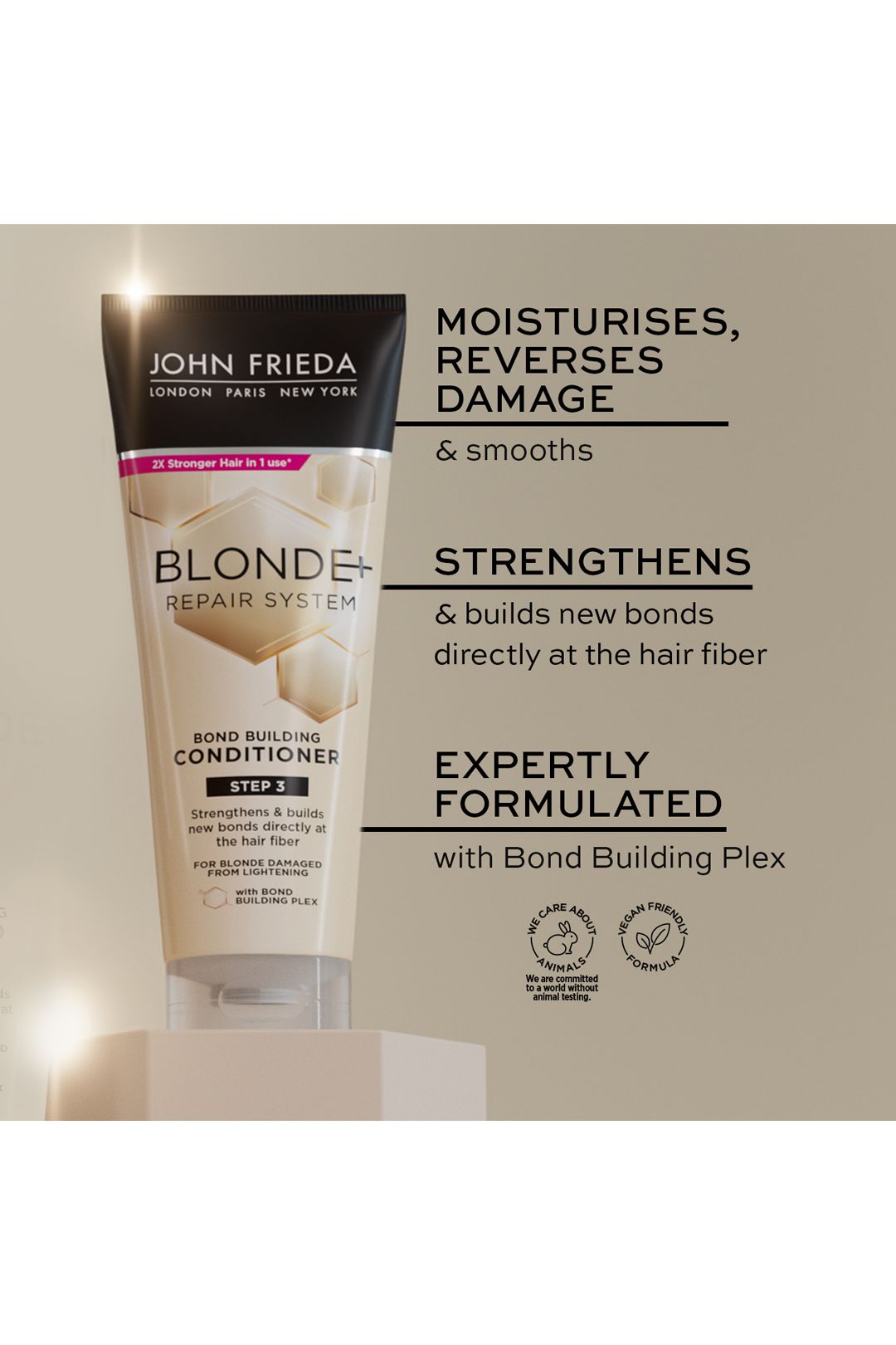 John Frieda Blonde+ Repair Bond Building Conditioner 250ml Multi image 3