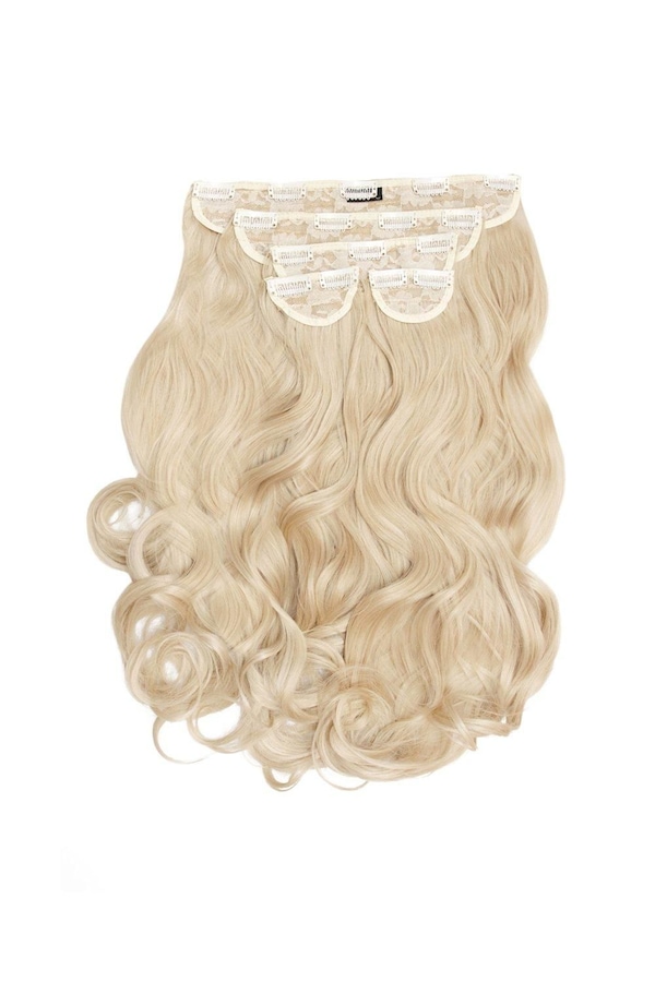 Lullabellz Super Thick 22" 5 Piece Curly Clip In Extensions Light Blonde