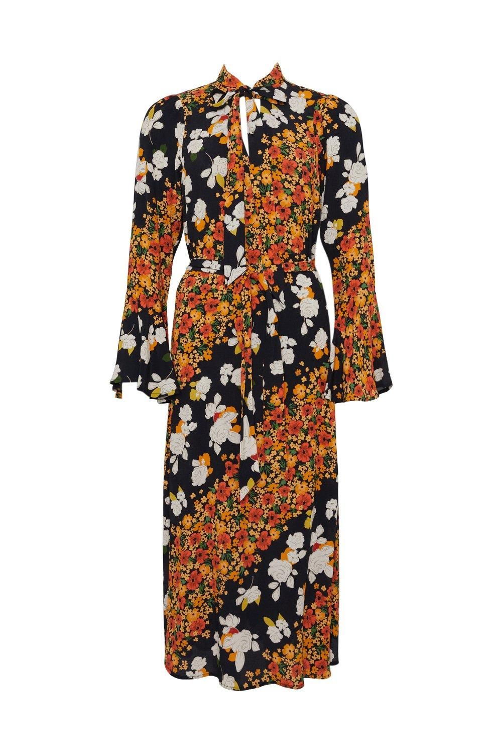 Oasis Diagonal Floral Midi Dress Multi image 4