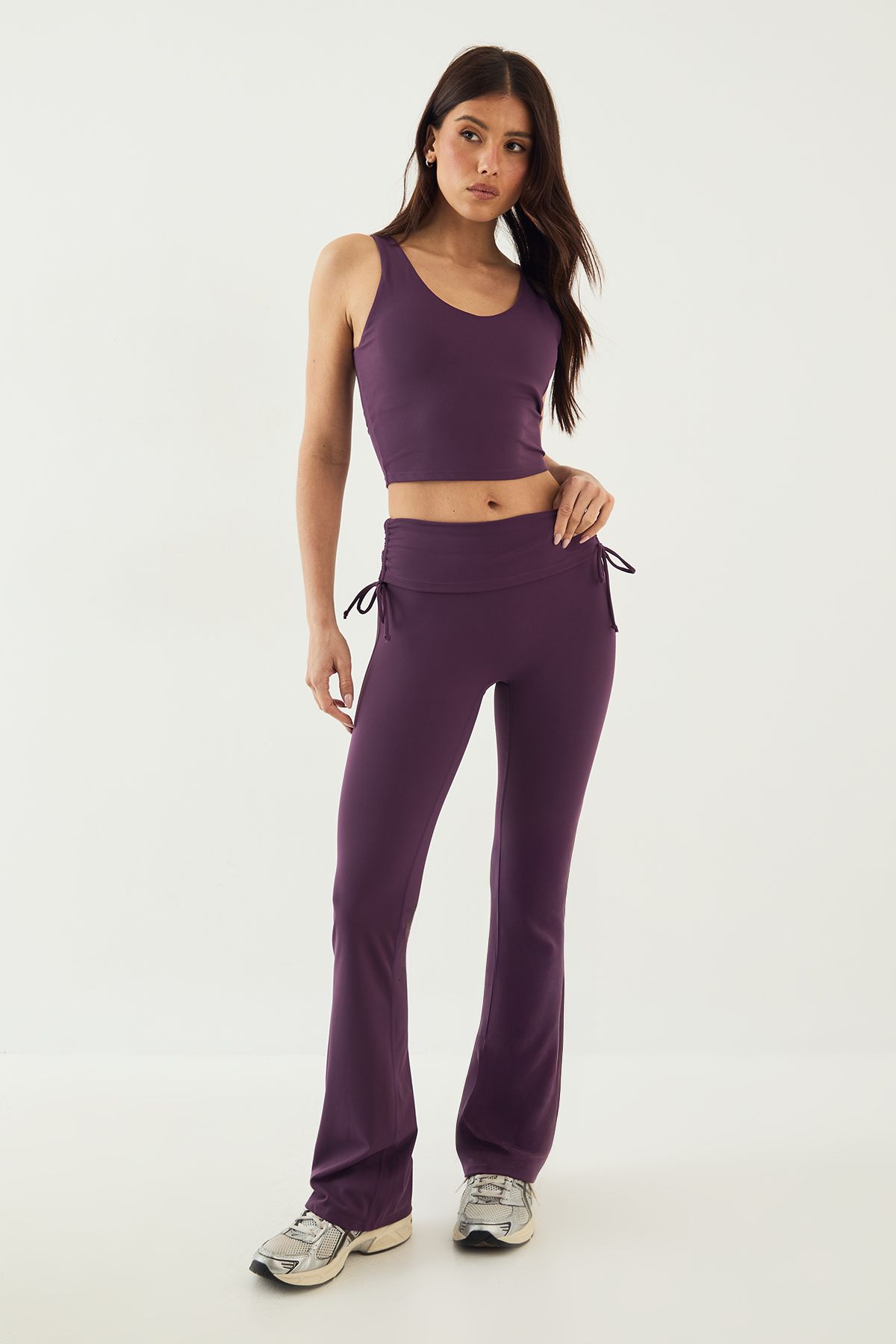 DSGN Studio DSGN Studio Ultra Sculpt Ruched Side Flared Legging Aubergine image 1