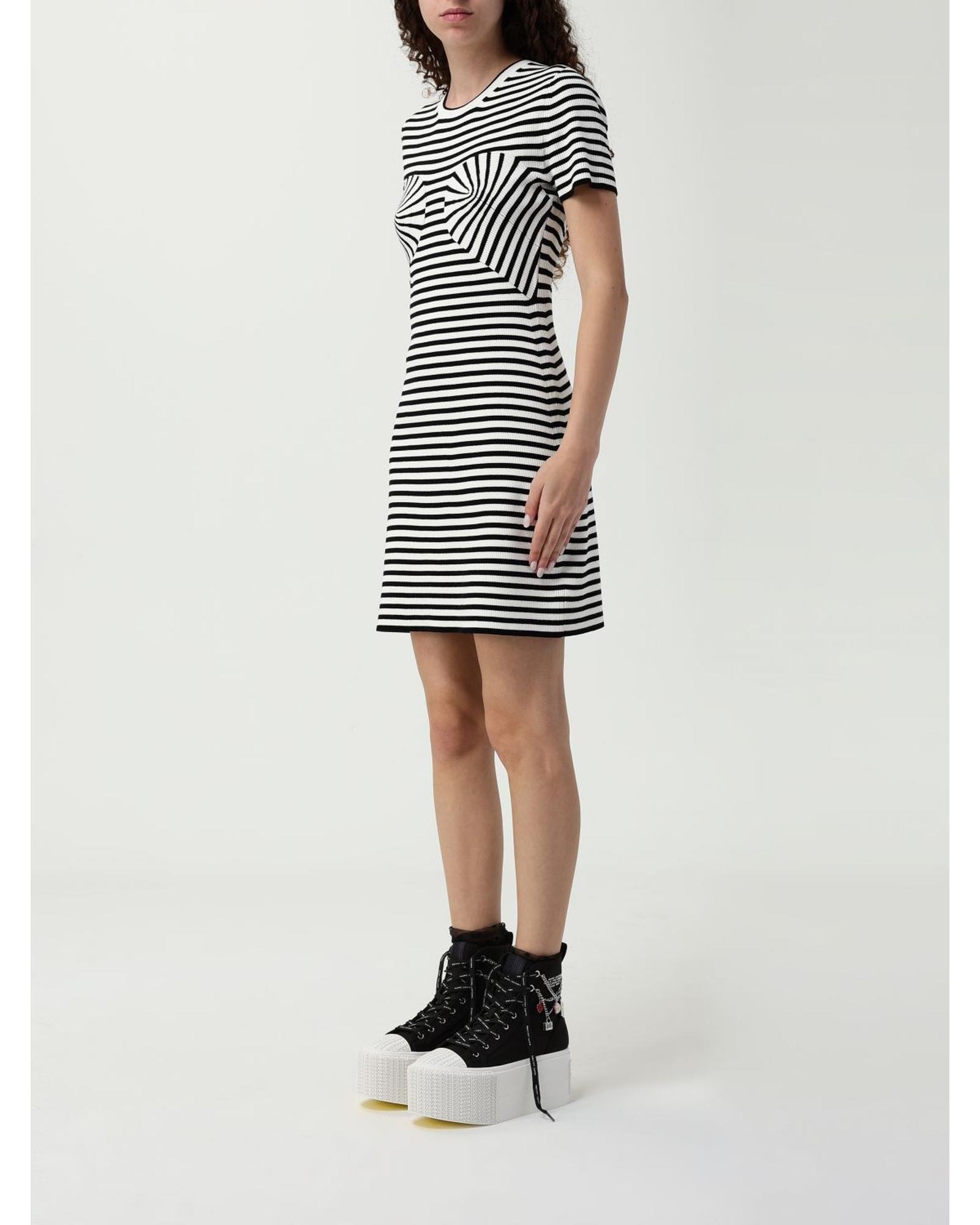 Marc Jacobs Optical Illusion Knit Mini Dress Wo - Black image 3