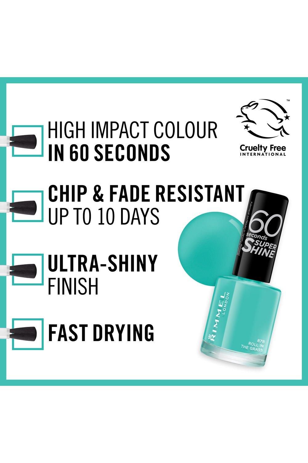 Rimmel London 60 Seconds Super Shine Nail Polish Roll In The Grass image 7