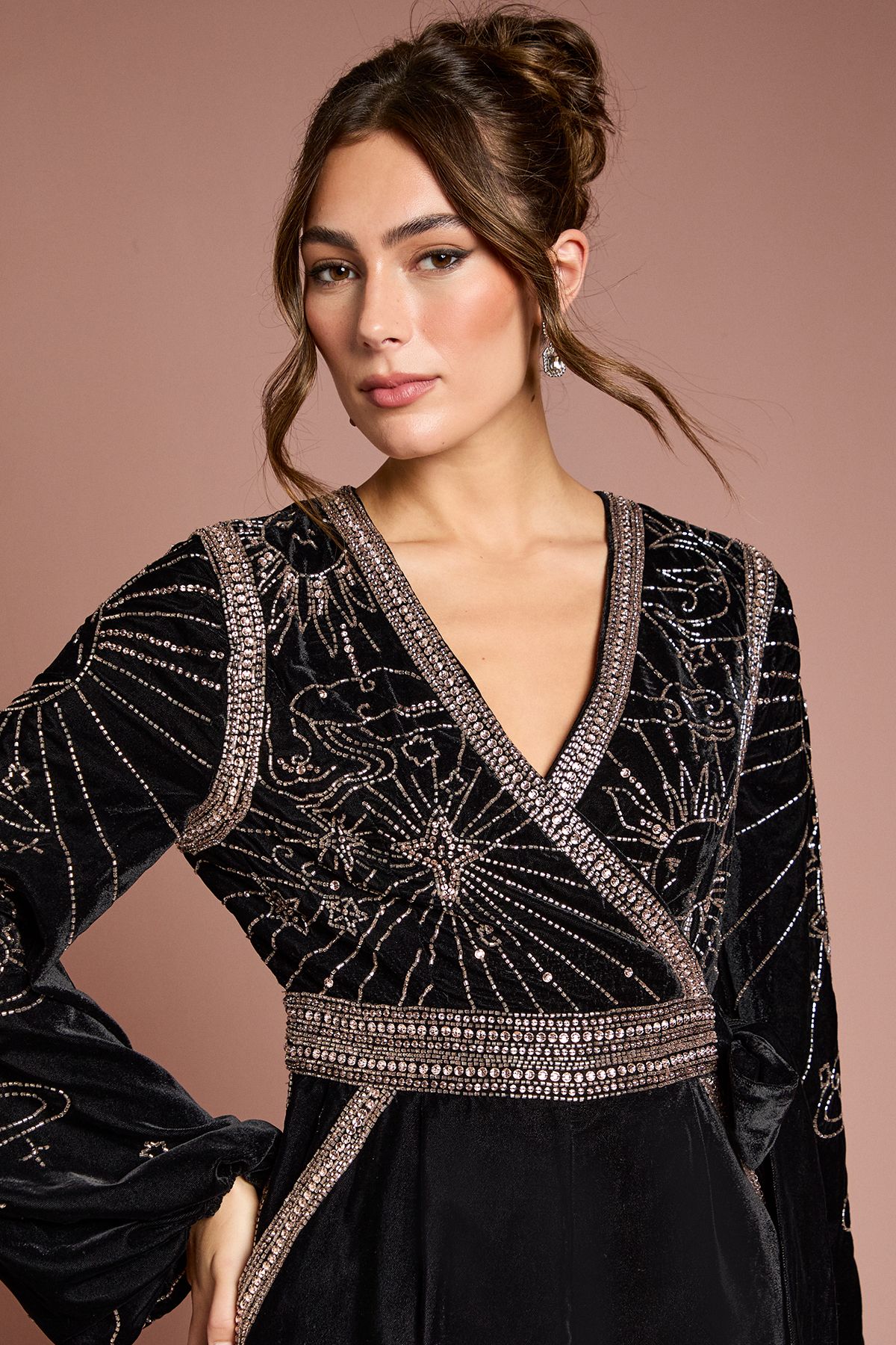 Coast Wrap Top Celestial Velvet Jumpsuit Black image 4