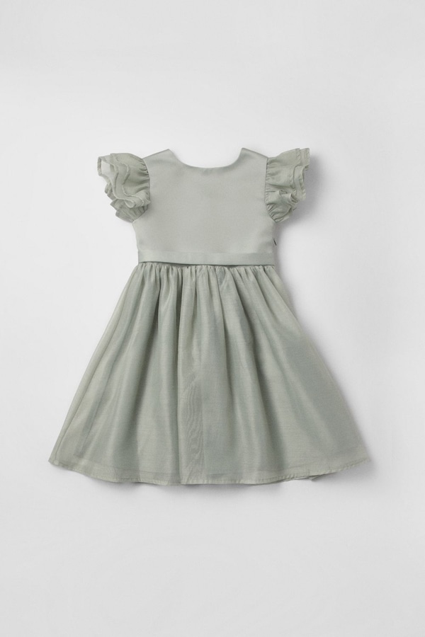 Coast Mesh Flutter Sleeve Flowergirl Dress Sage