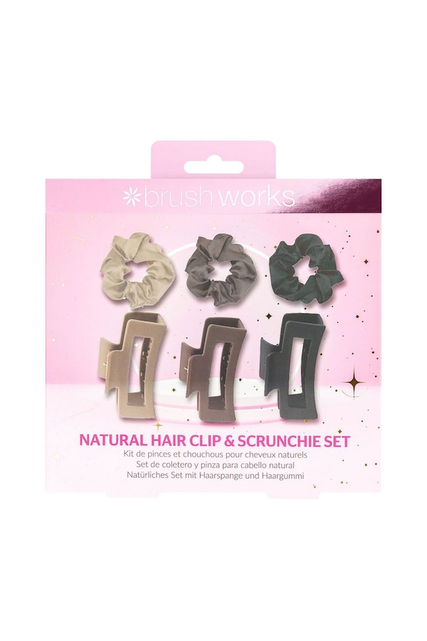 Brushworks Natural Hair Clip & Scrunchie Set Multi