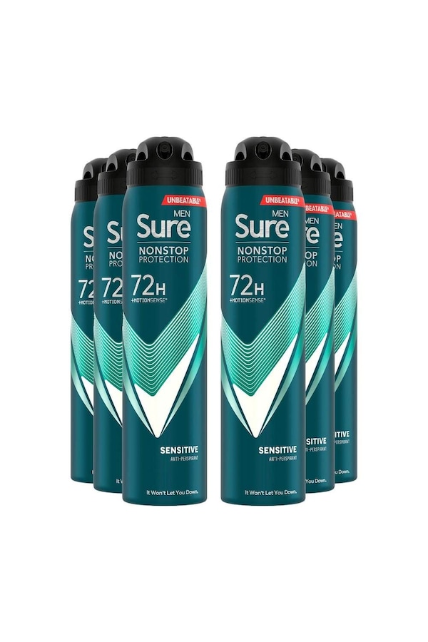 Sure Men 'Anti-Perspirant' 72H Protection Sensitive Deodorant, 6x250ml