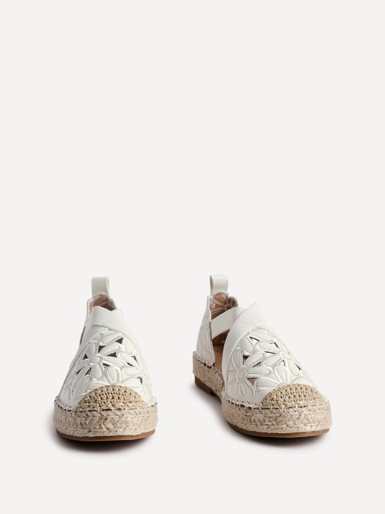 Linzi Jillian White Faux Leather Flower Cut Out Espadrille Sandal image 3