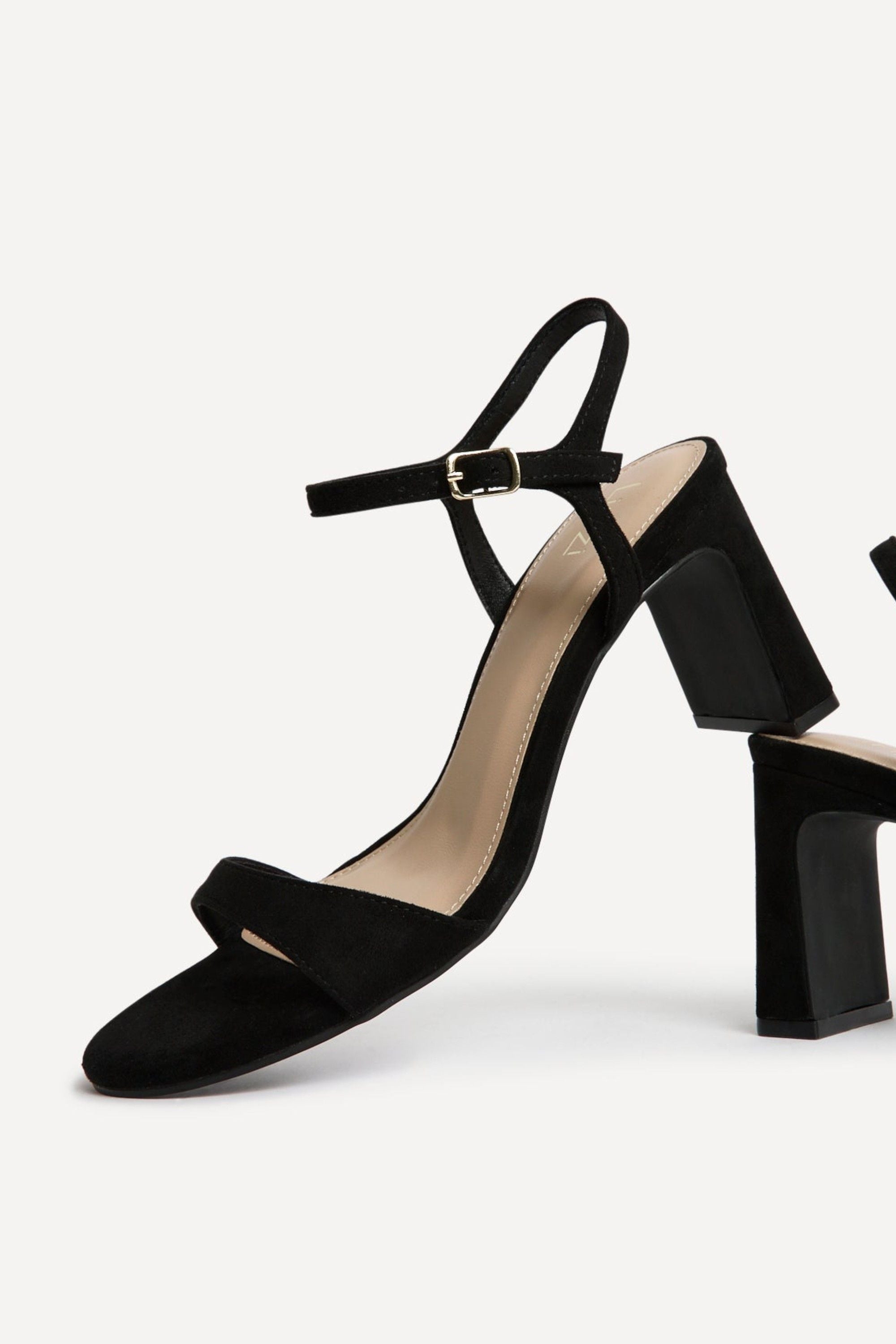 Linzi Charisma Black Faux Suede Heeled Sandals image 5