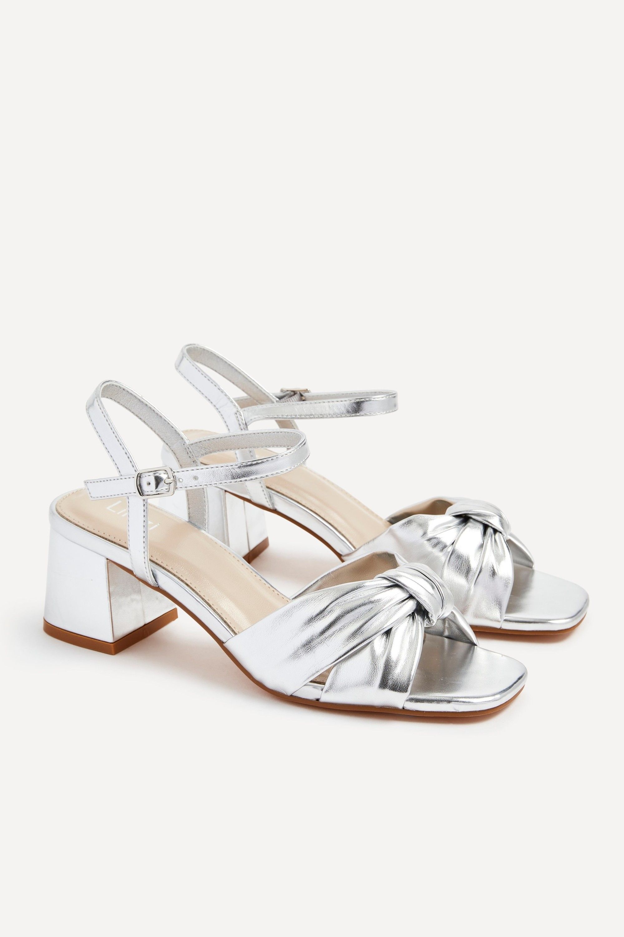 Linzi Charlotte Silver Faux Leather Block Heeled Sandal image 5