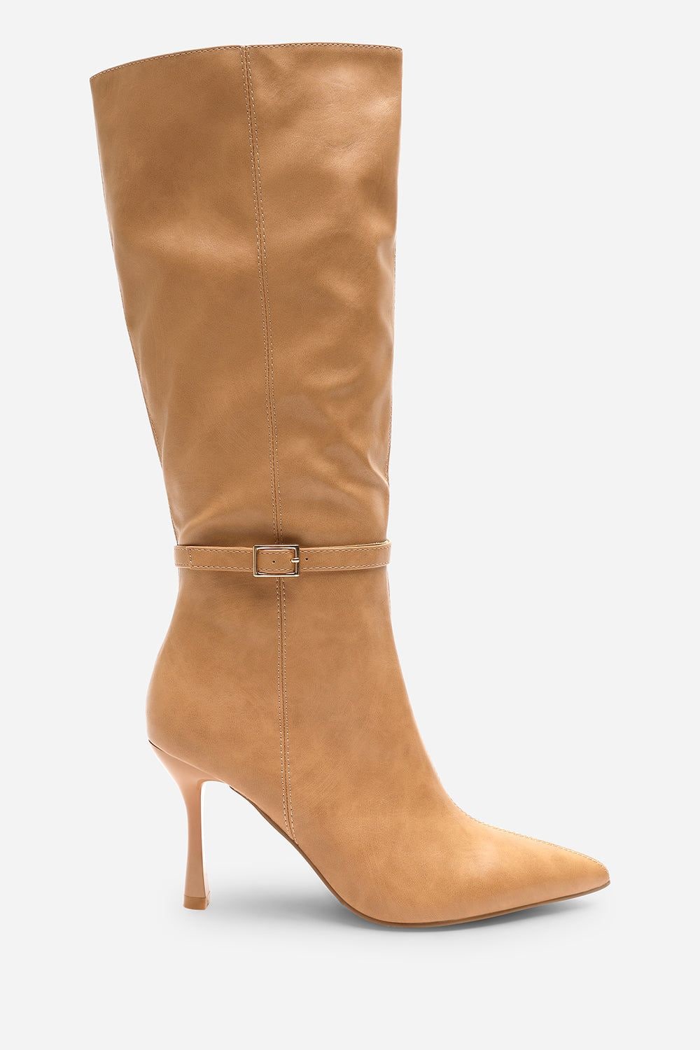 Where's That From 'Giada' Pointed Toe Knee High Stiletto Heel Boots with Side Buckle image 2