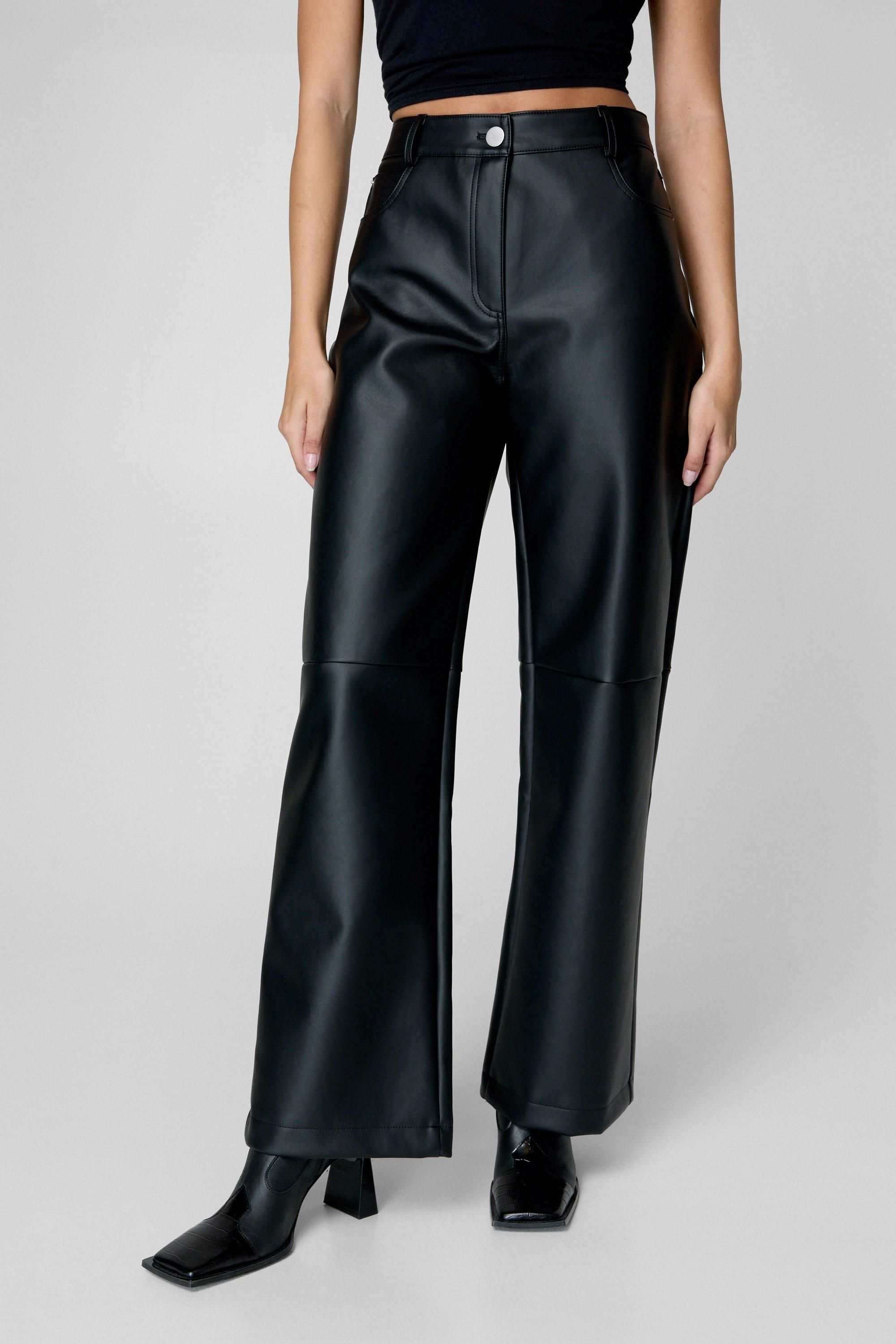 NastyGal Essentials Faux Leather Trouser Black image 3