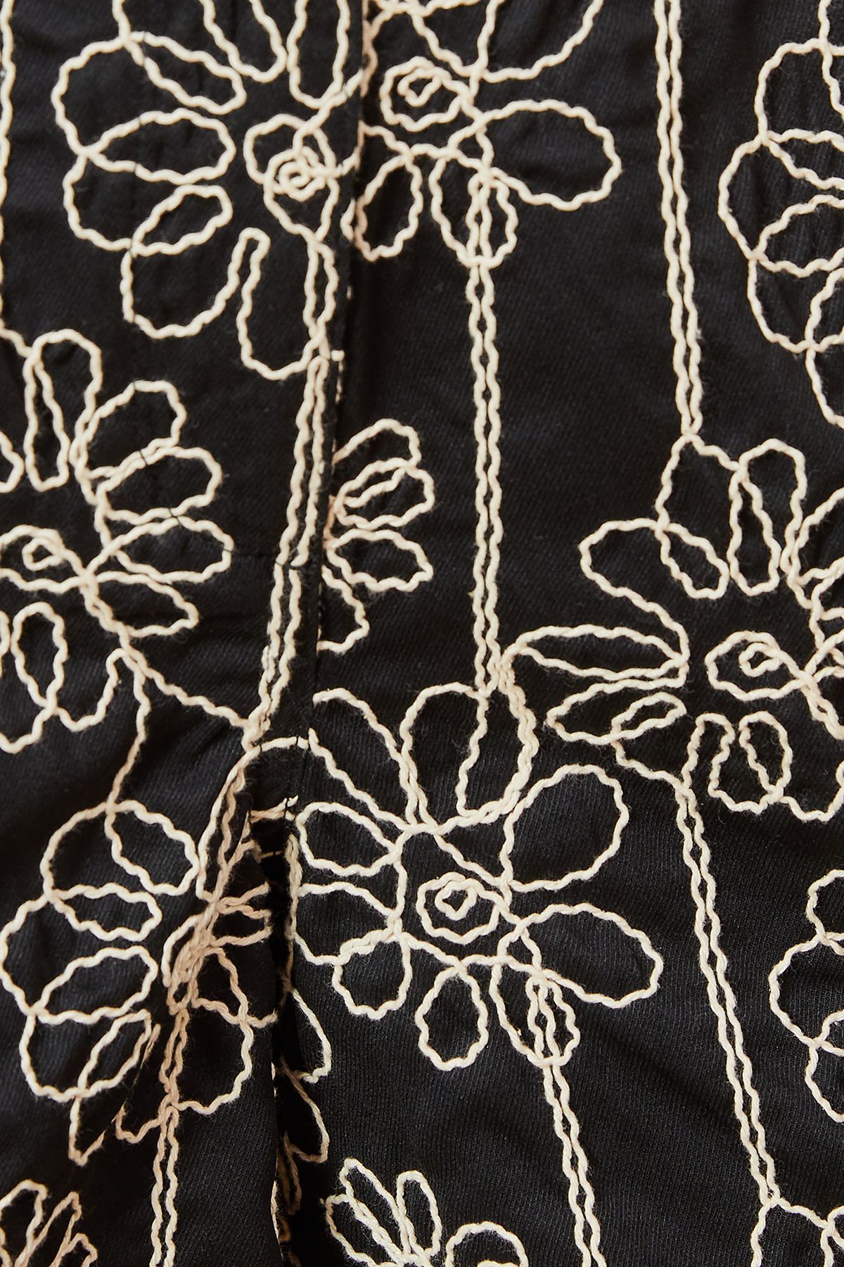 Oasis High Waisted Floral Embroidered Mini Shorts True Black image 5