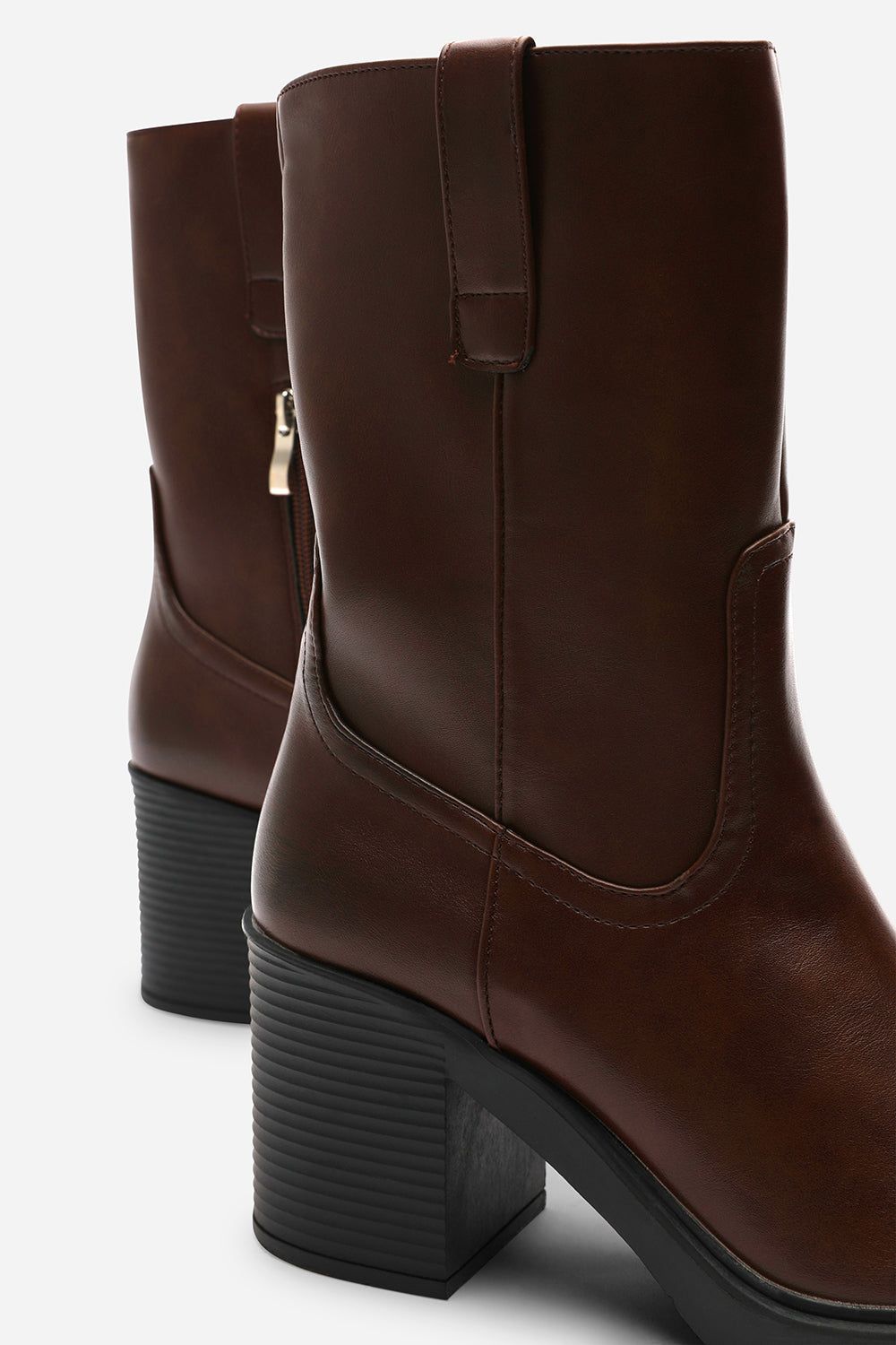Where's That From 'Windy' Mid Calf Block Heel Boots with Side Zip Detail image 3