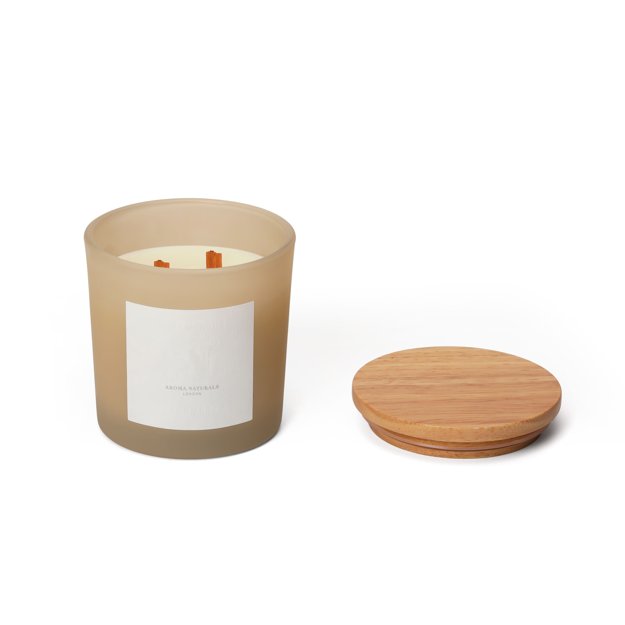 Aroma Naturals Frosted Decadence Glass Candle - Vanilla Bean Scent image 3