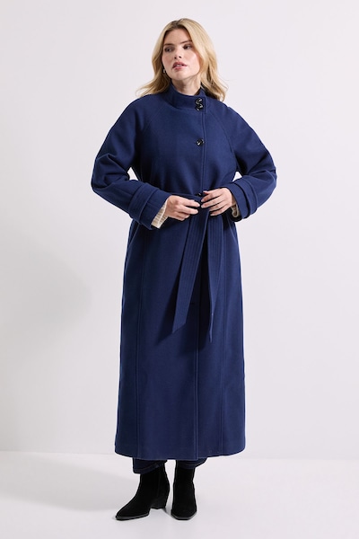 Dorothy Perkins Classic Midi Funnel Neck Coat Navy