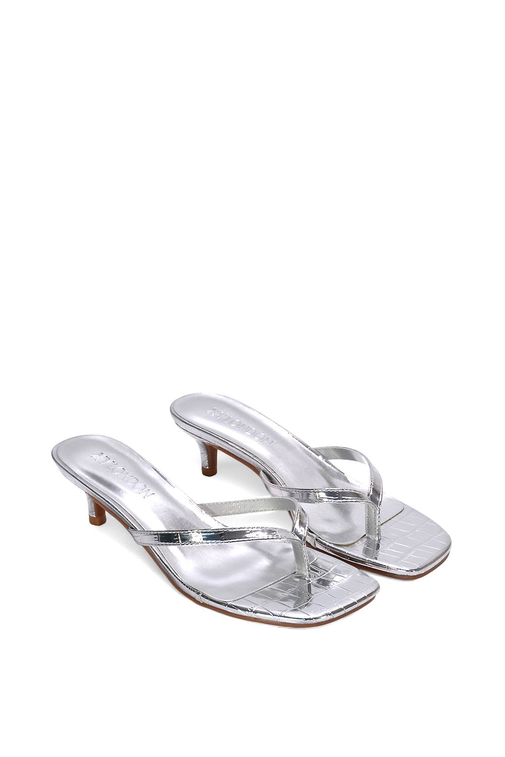 XY London 'Jane' Toe Post Low Kitten Heel Mule Sandal Shoes image 5