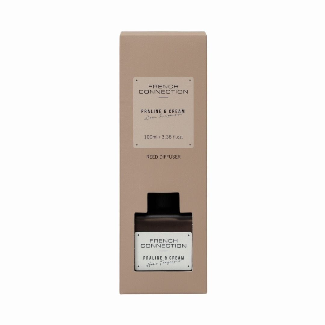 French Connection Praline & Cream Reed Diffuser 100ML Square Design image 1