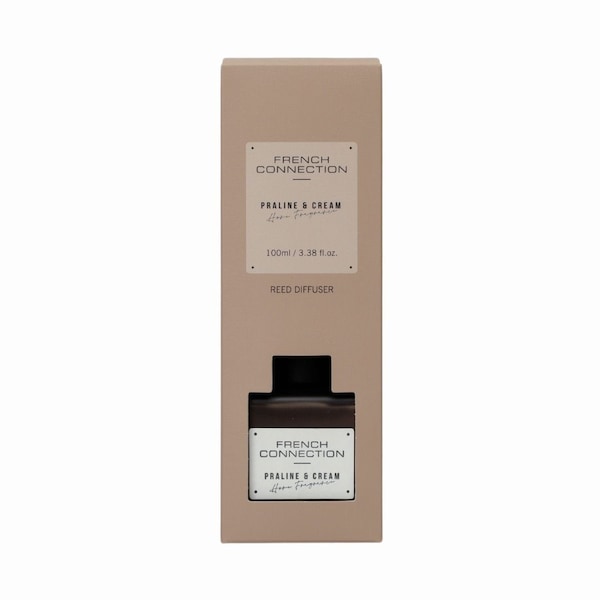 French Connection Praline & Cream Reed Diffuser 100ML Square Design
