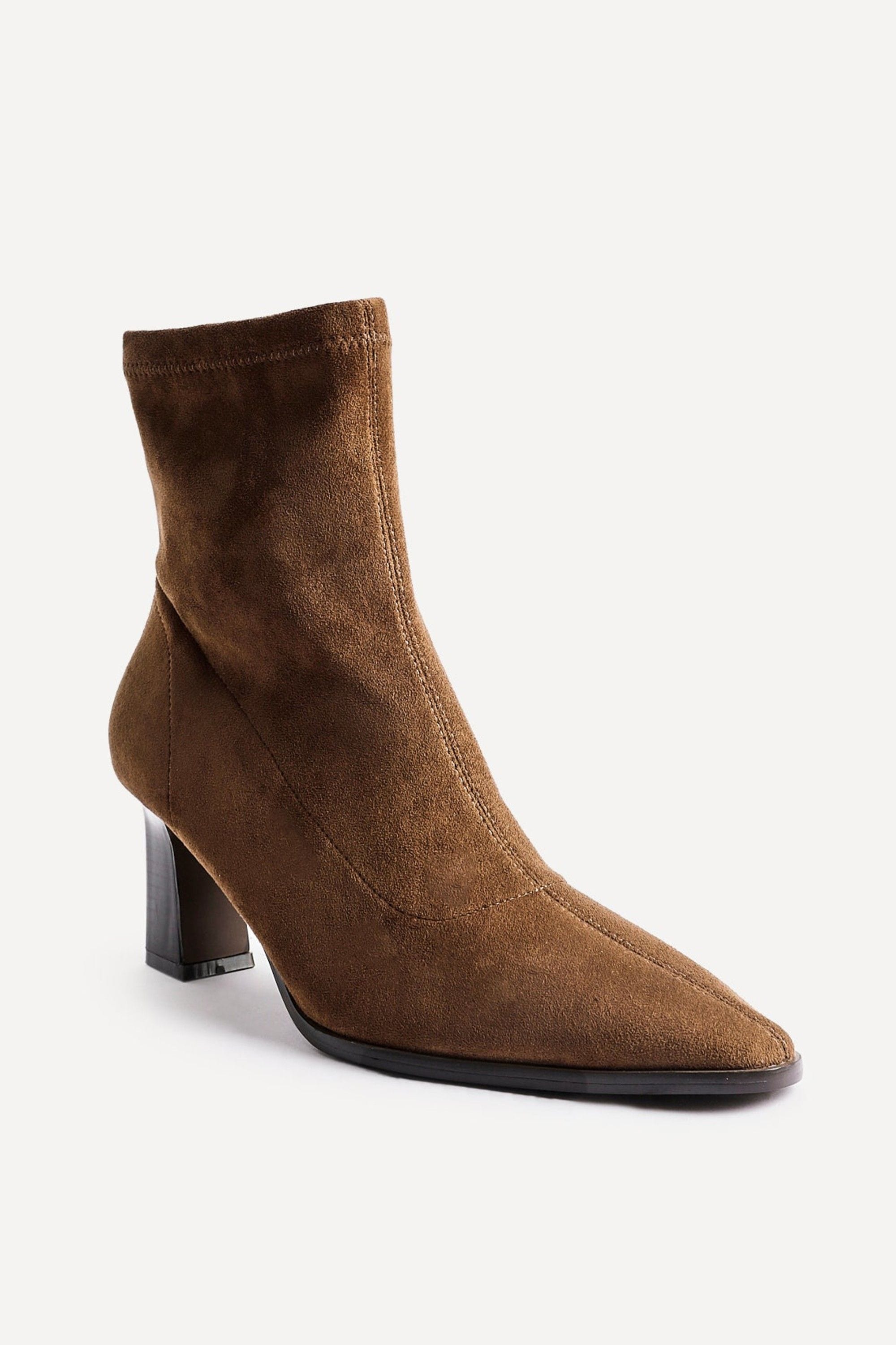 Linzi Blaze Tan Faux Suede Sock Ankle Boot image 5