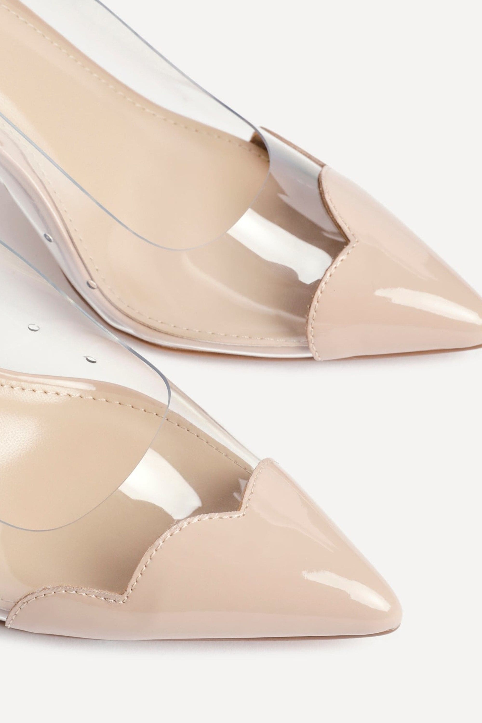 Linzi Nolita Nude Perspex Patent Mix Slingback Court Heels image 5