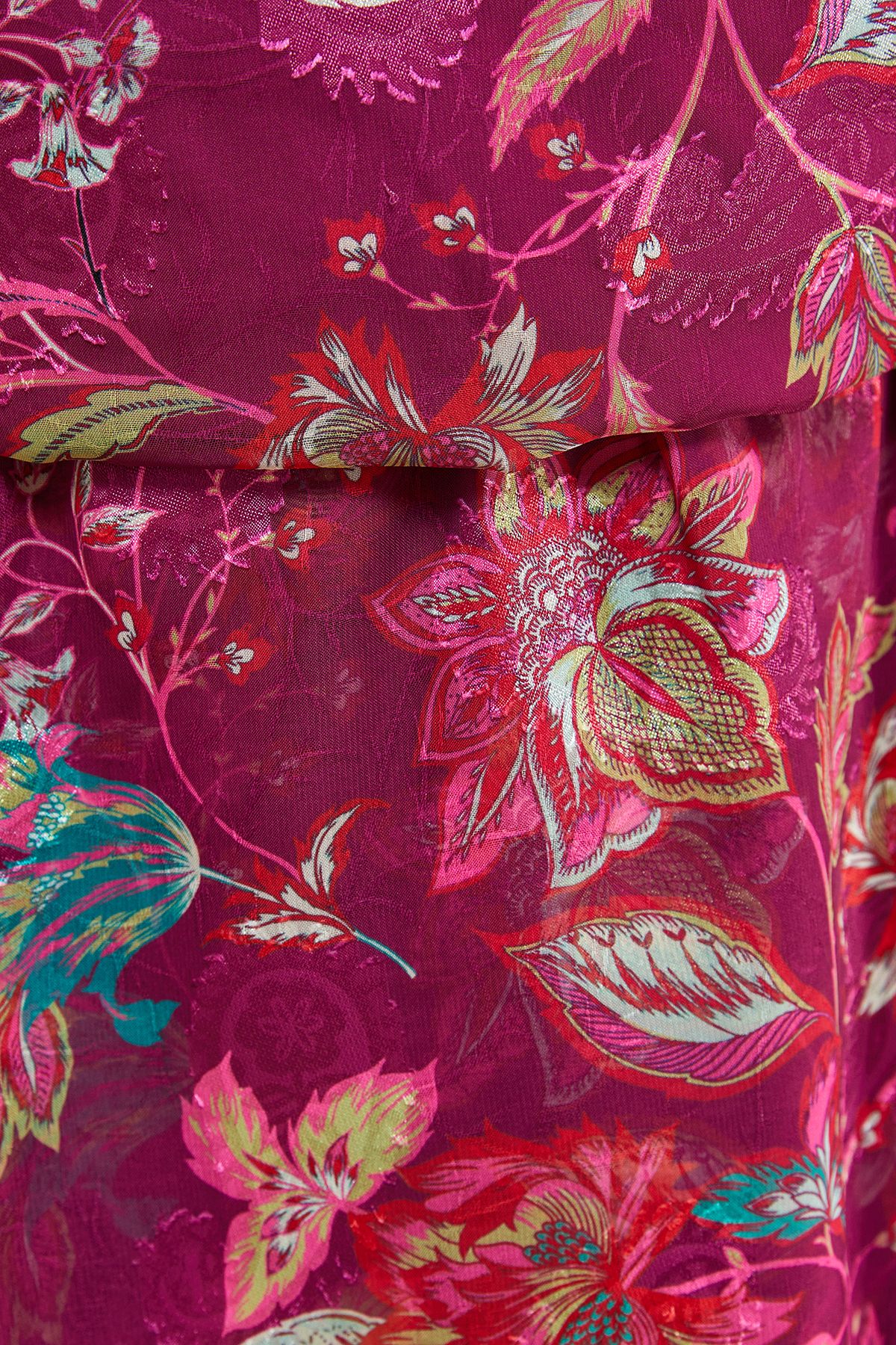 Oasis Printed Boho Tie Sleeve Mini Dress Multi image 5