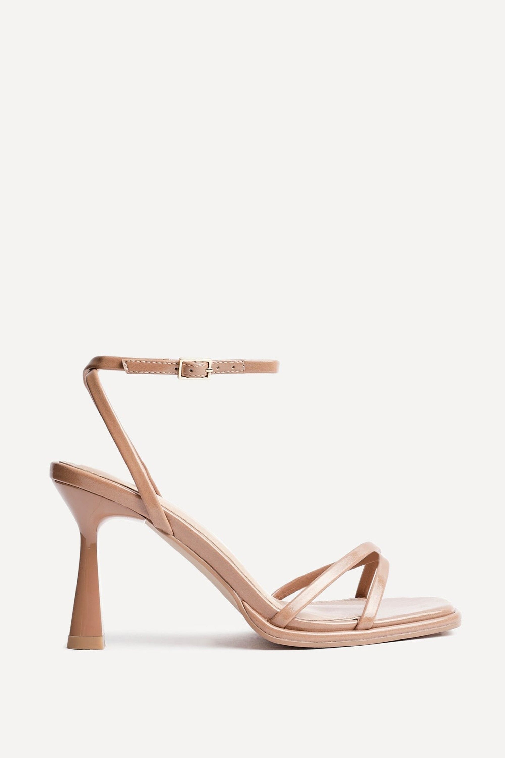 Linzi Verve Nude Faux Leather Crossover Stiletto Heel