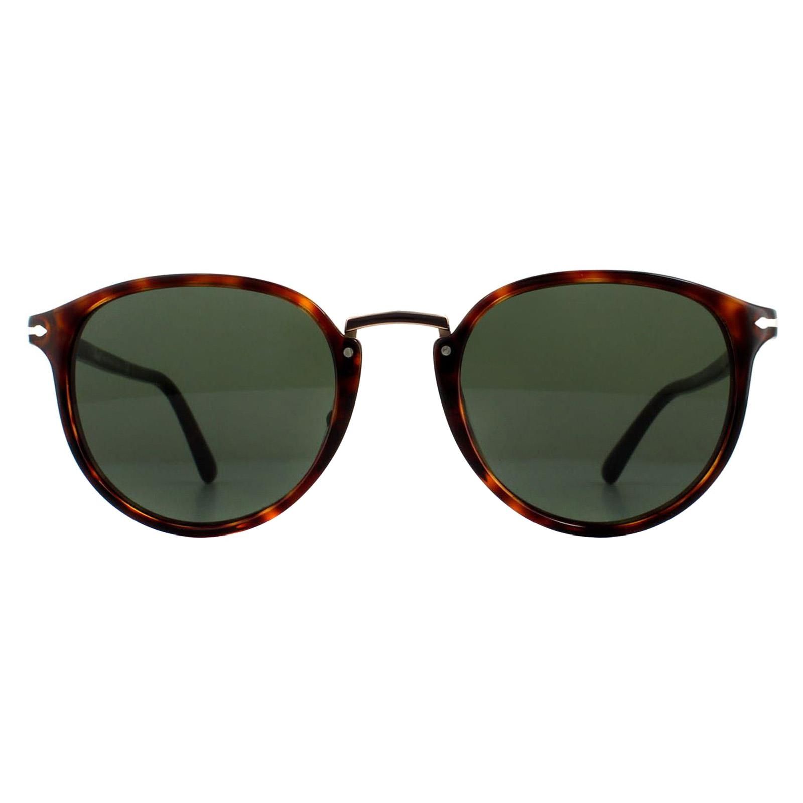 Persol Round Havana Green Sunglasses