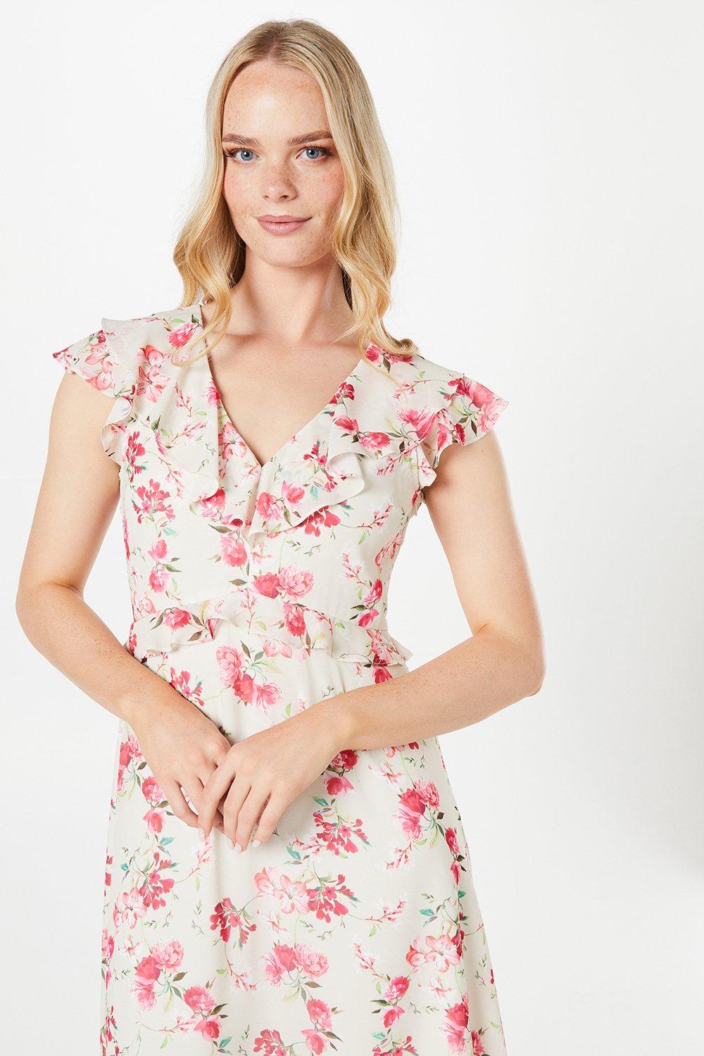 Oasis Floral Dobby Ruffle Midaxi Dress image 2