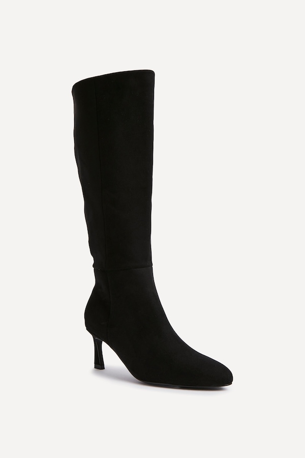 Linzi Rush Black Faux Suede High Leg Stiletto Boots