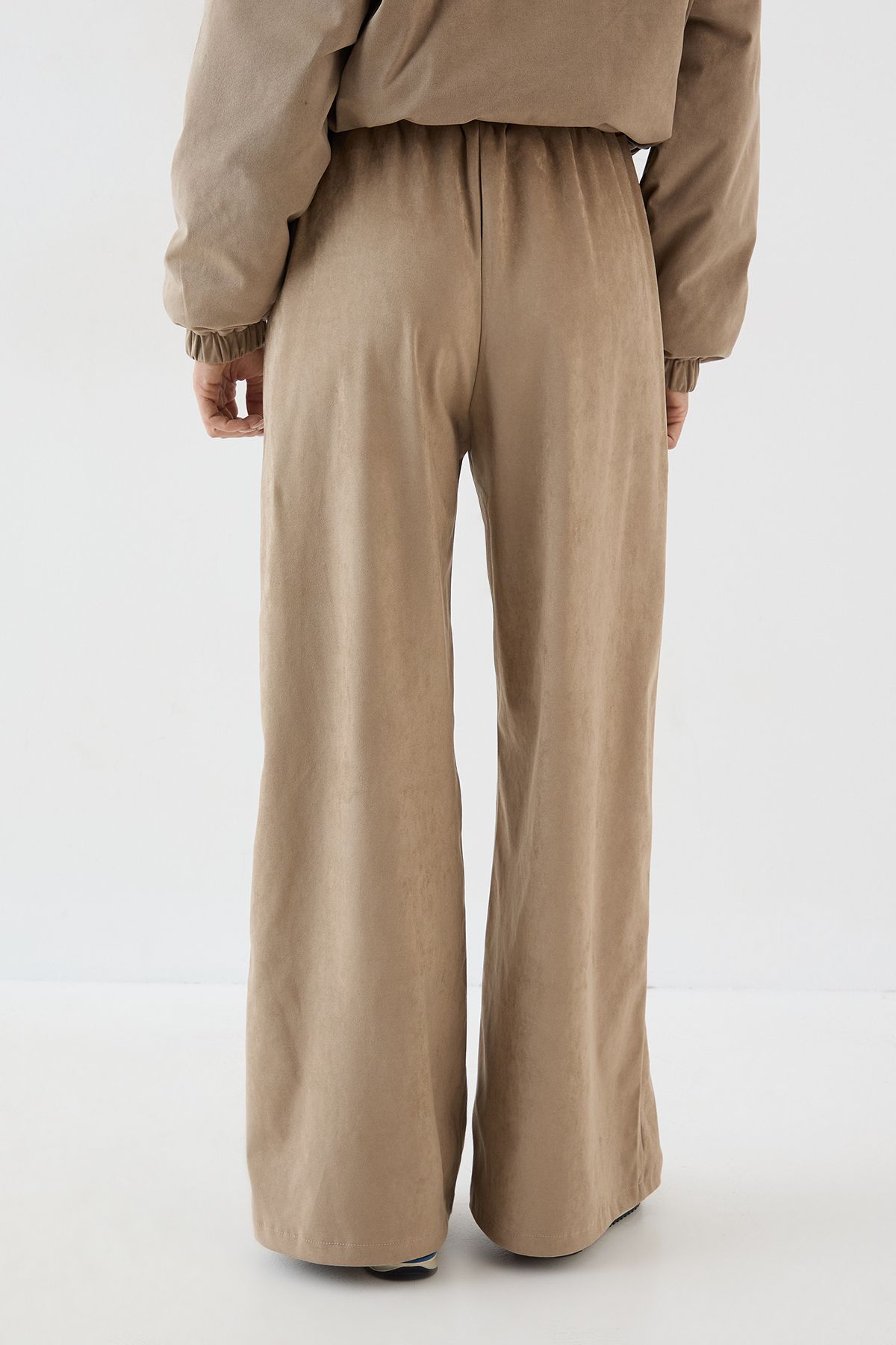 DSGN Studio DSGN Studio Faux Suede Straight Leg Trouser Stone image 2