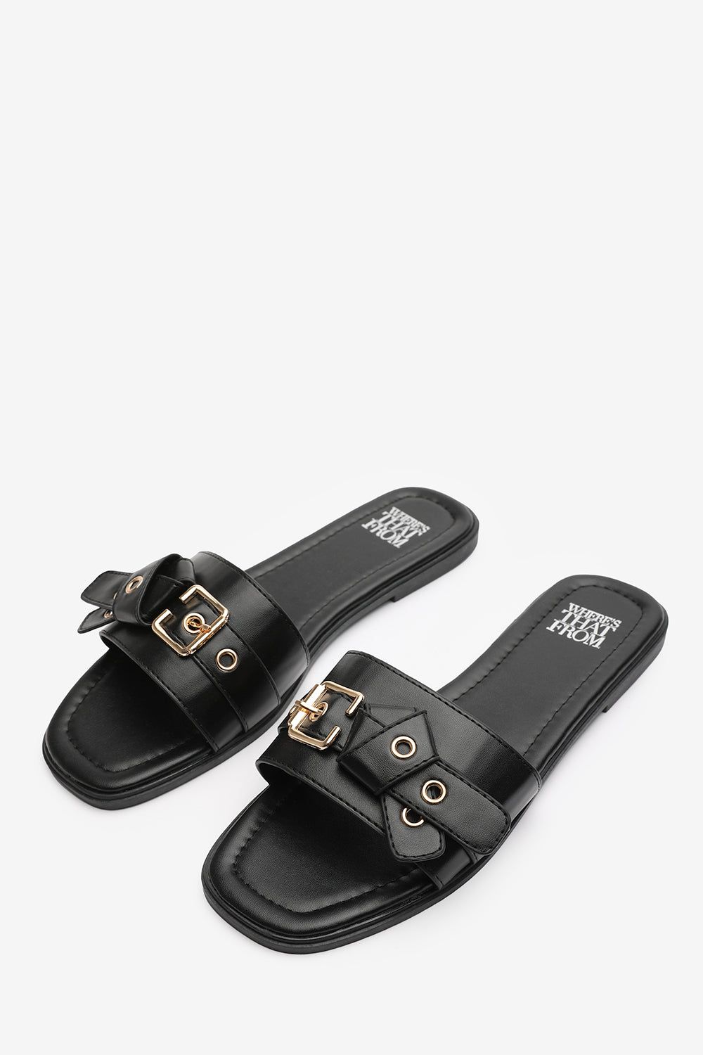 Where's That From 'Marissa' Slip-On Sandals with Buckle Accent Detail image 3