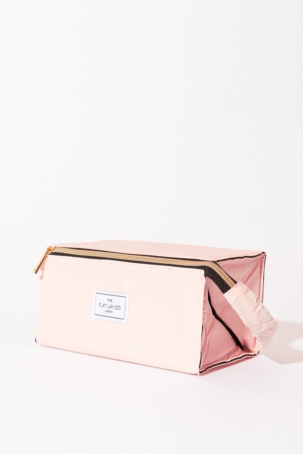 The Flat Lay Co Blush Pink Open Flat Makeup Box Bag Light Pink image 2