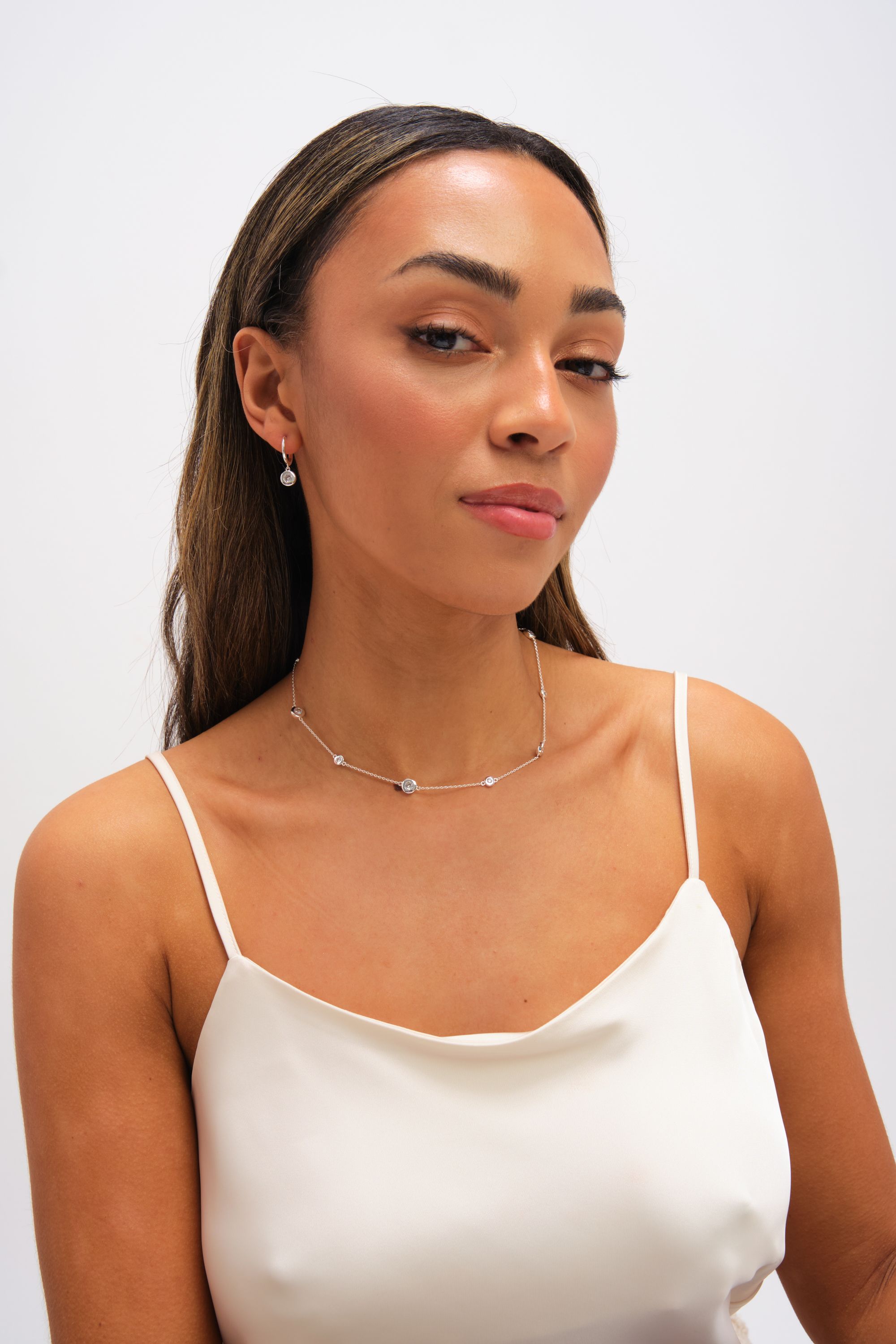 Jon Richard Silver Plated Cubic Zirconia Bezel Necklace image 2