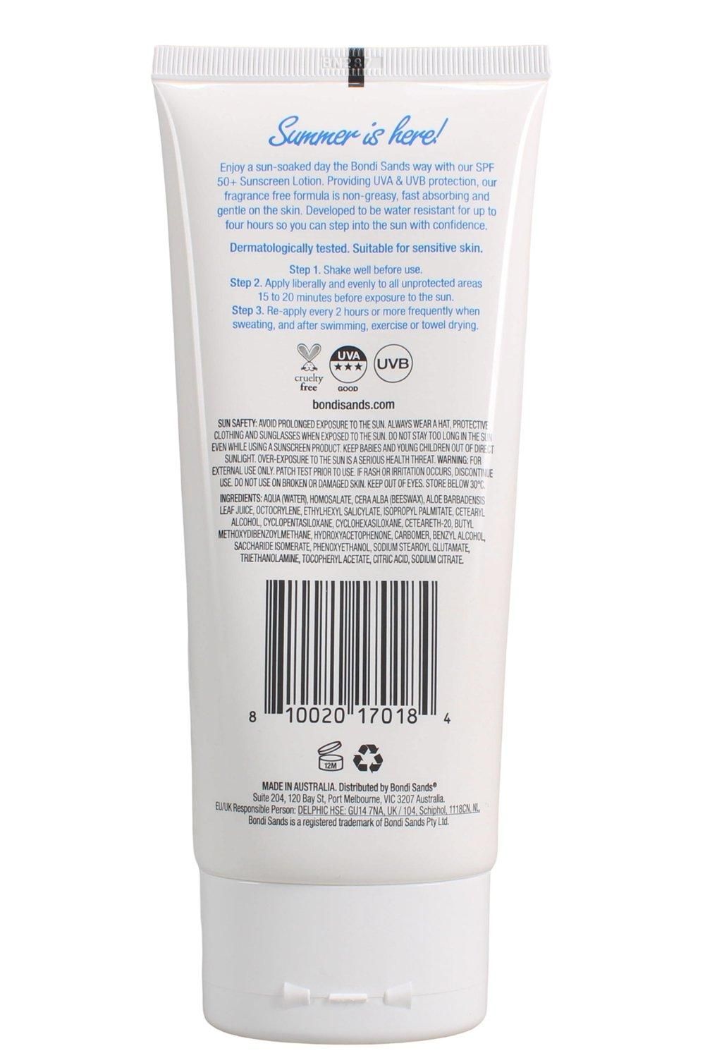 Bondi Sands Spf 50+ Body Sunscreen Tube Fragrance Free 150ml Multi image 2