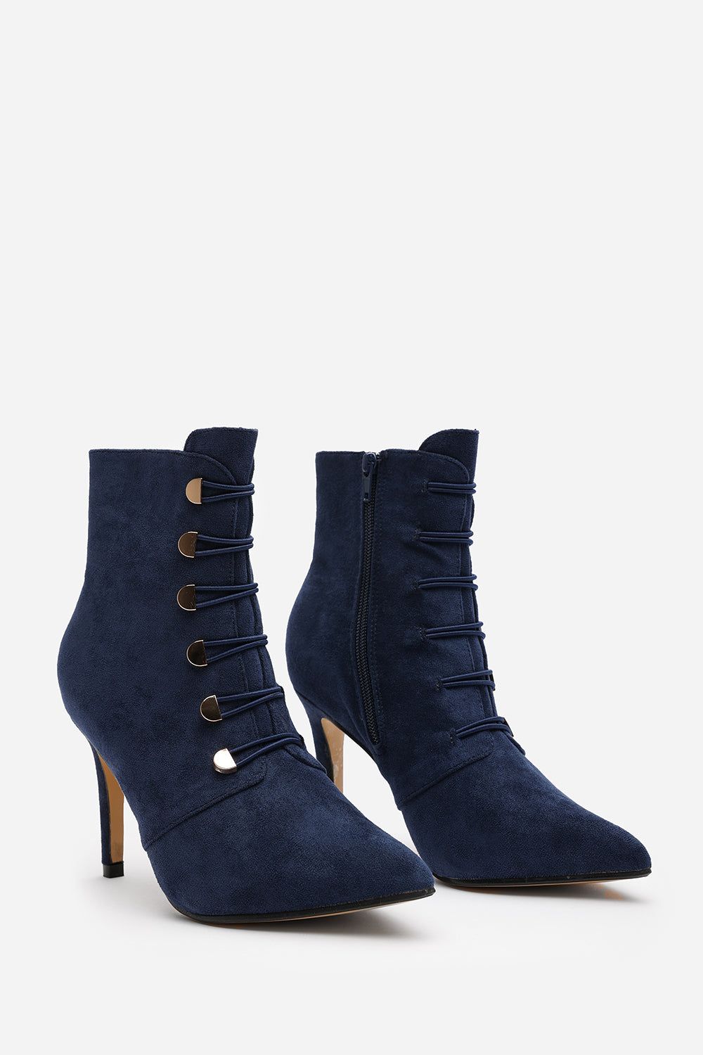 Where's That From 'Jodie' Suede Stiletto Heel Ankle Boots With Gold Detail image 3