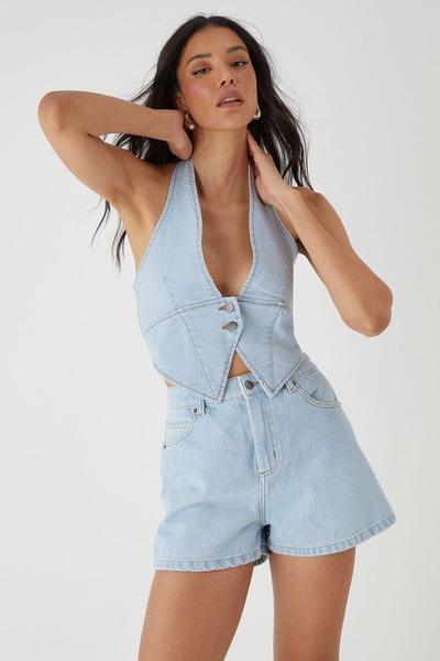 MissPap High Waist Denim Short Light Wash