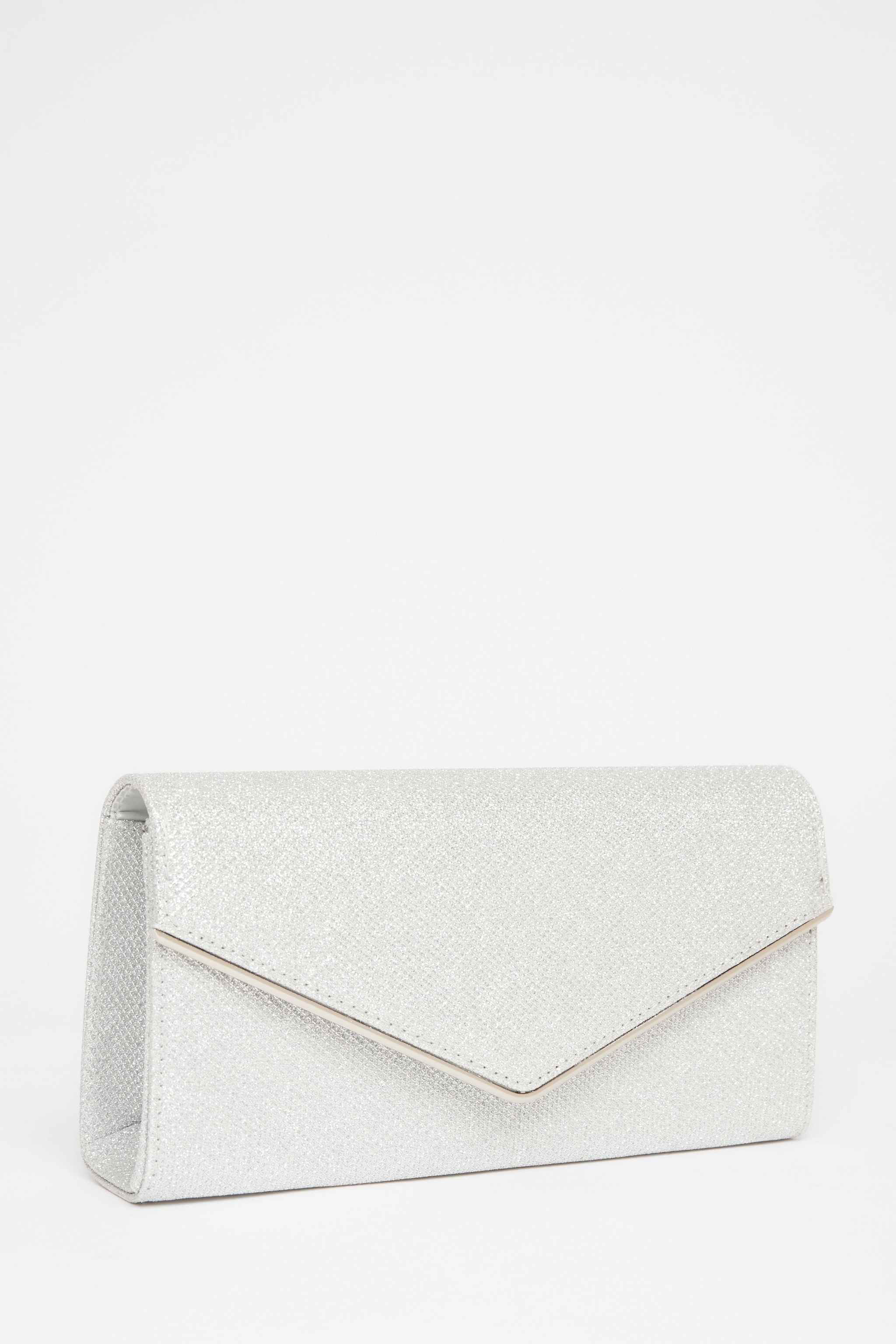Quiz Silver Thin Clutch Bag image 1