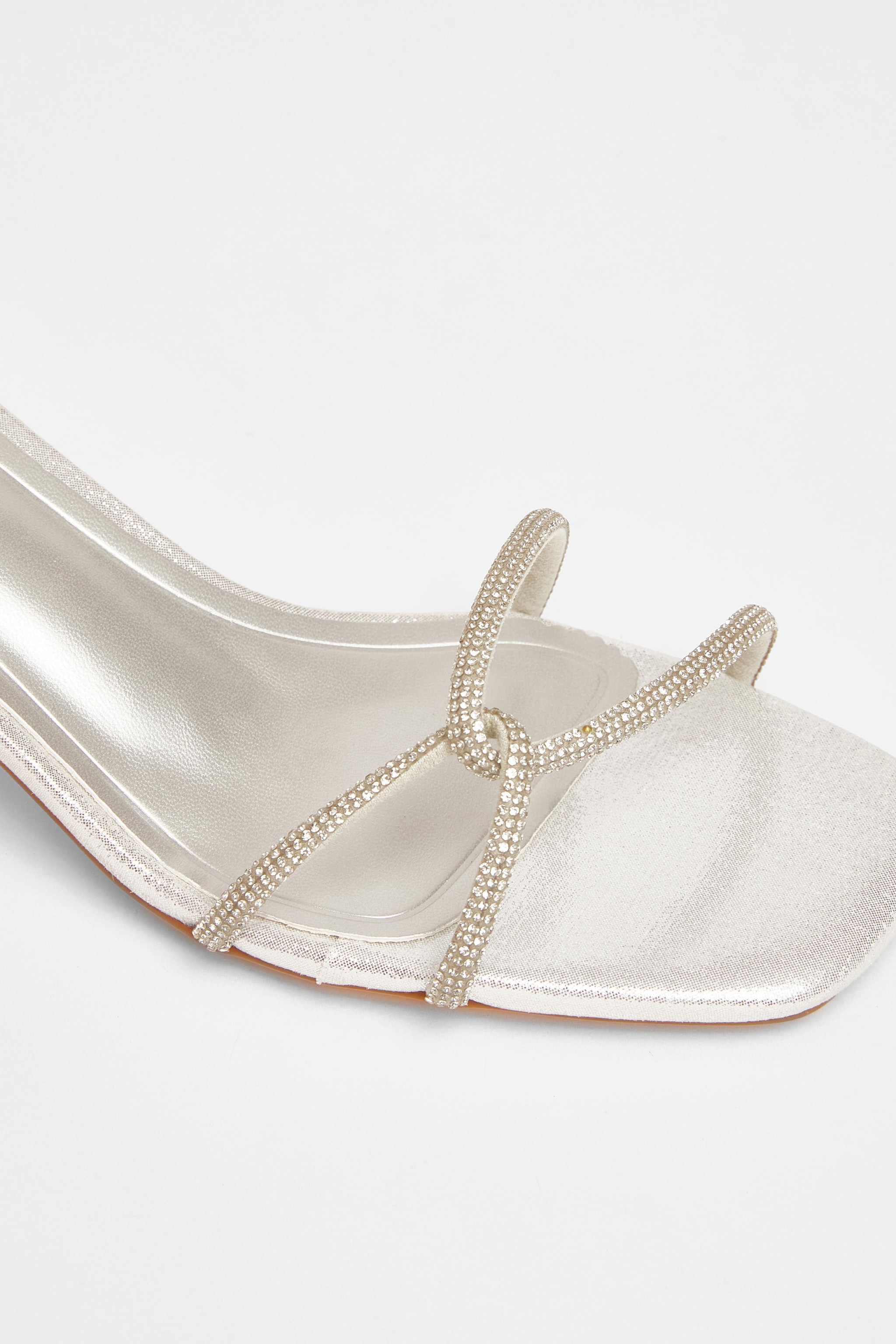 Quiz Silver Twist Strap Heeled Sandal image 4