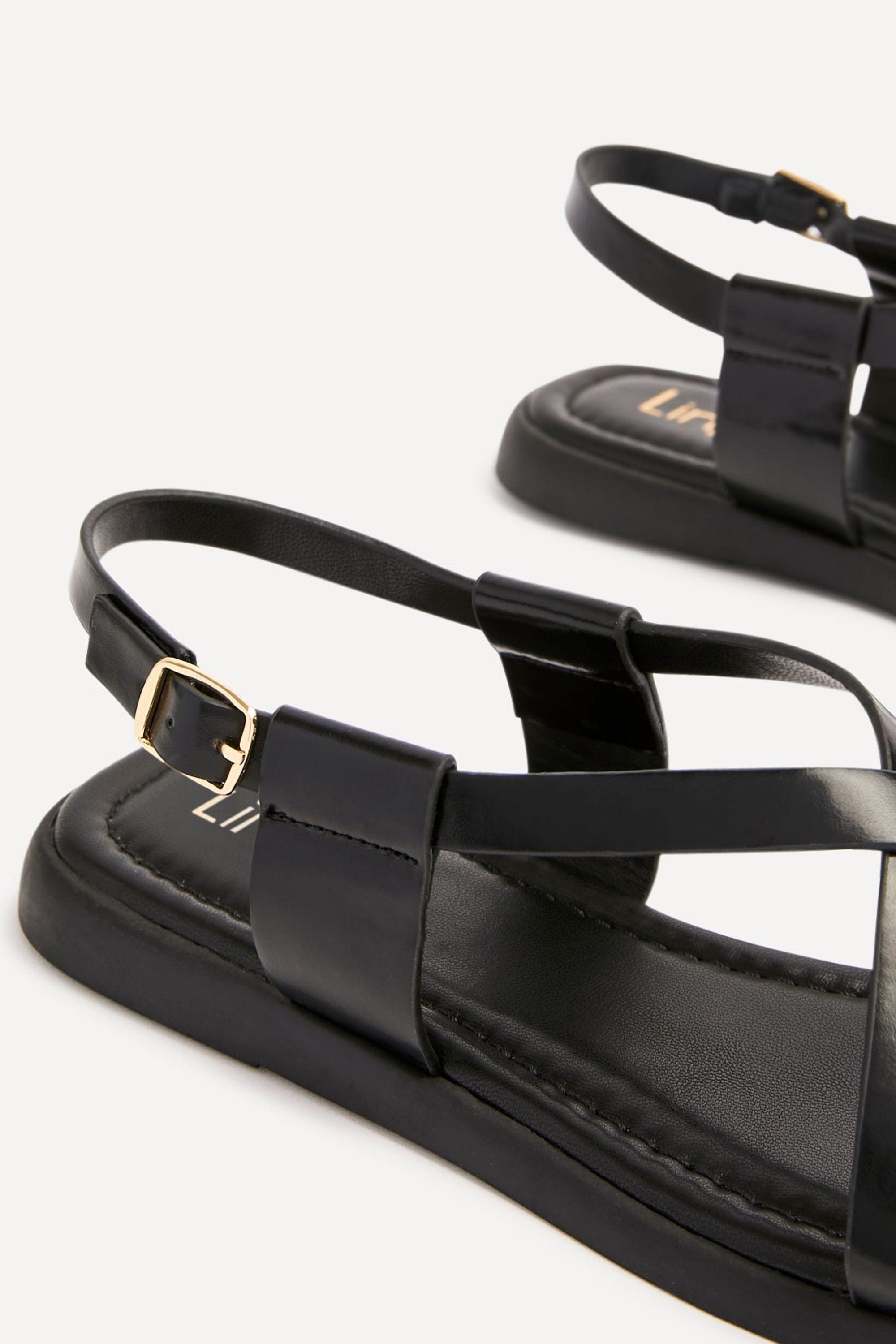 Linzi Salma Black & Gold Flat Sandals image 5