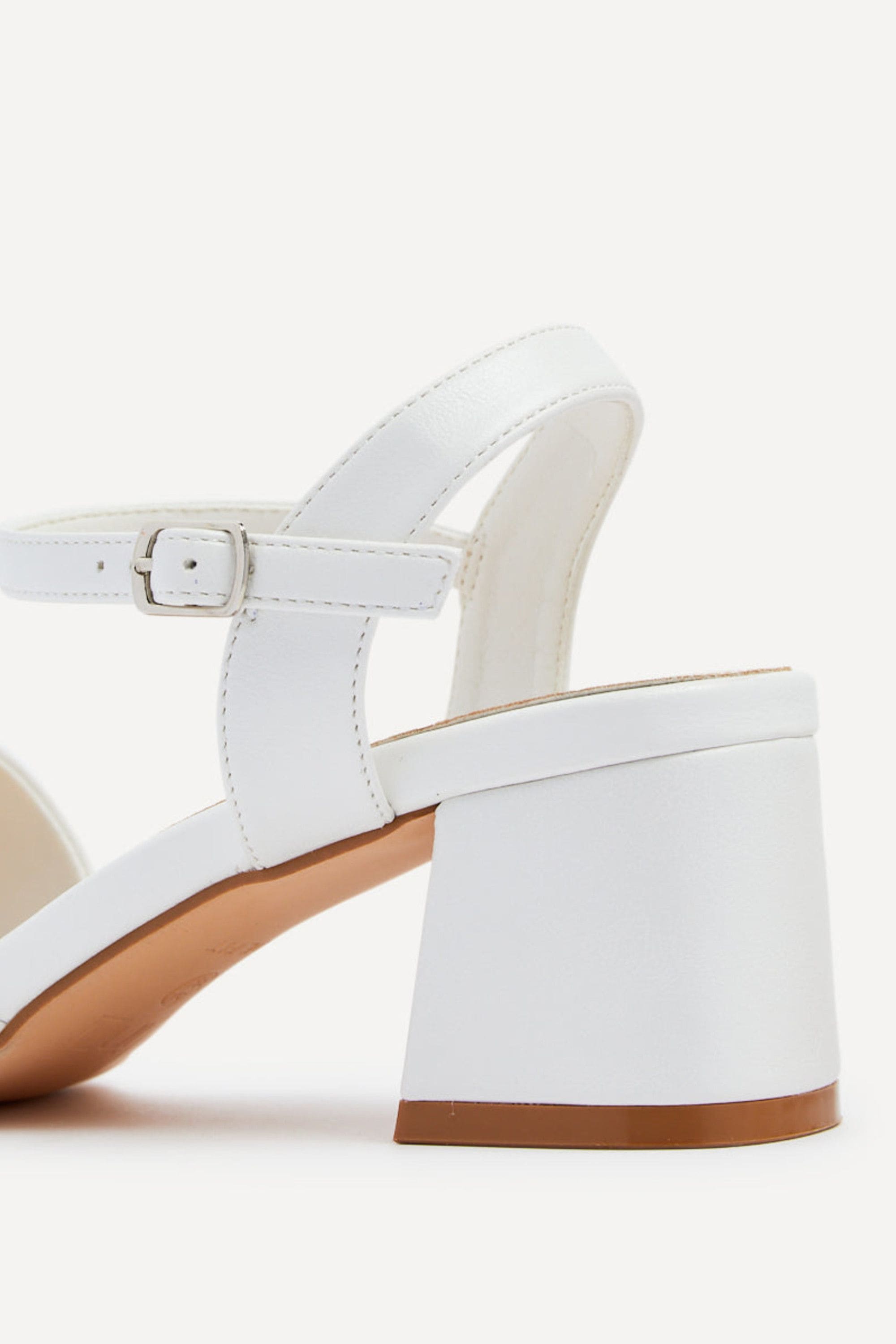 Linzi Vivian Wide Fit White Faux Leather Block Heeled Sandals image 5