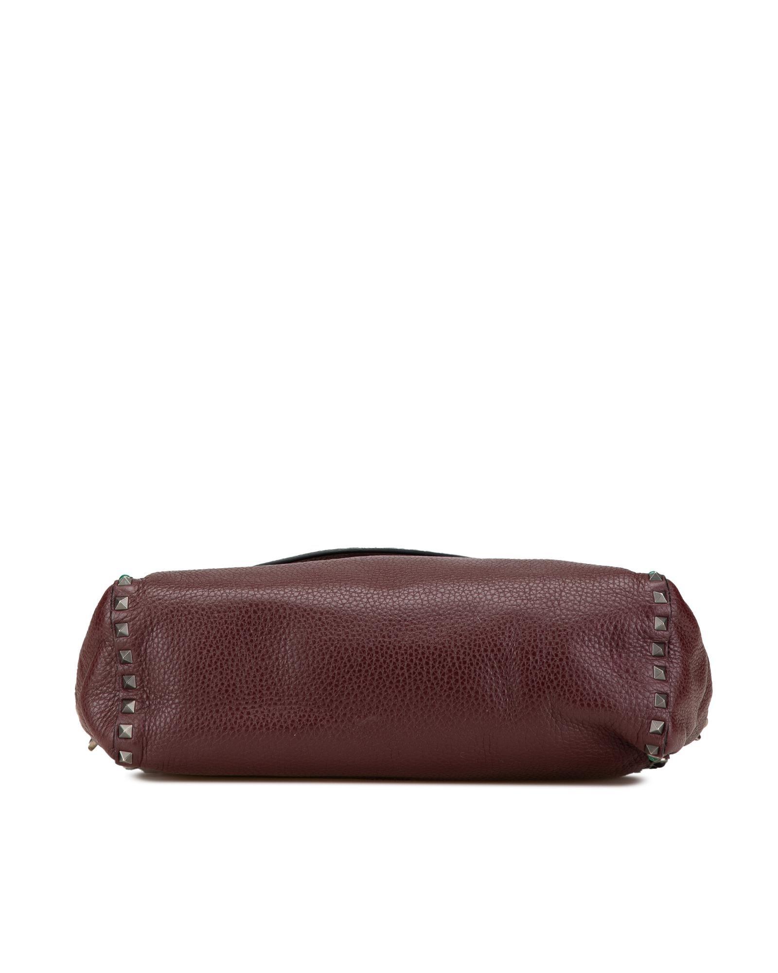 Valentino Preloved Rockstud Shoulder Bag Crossbody Wo - Red Crossbody Bags image 3